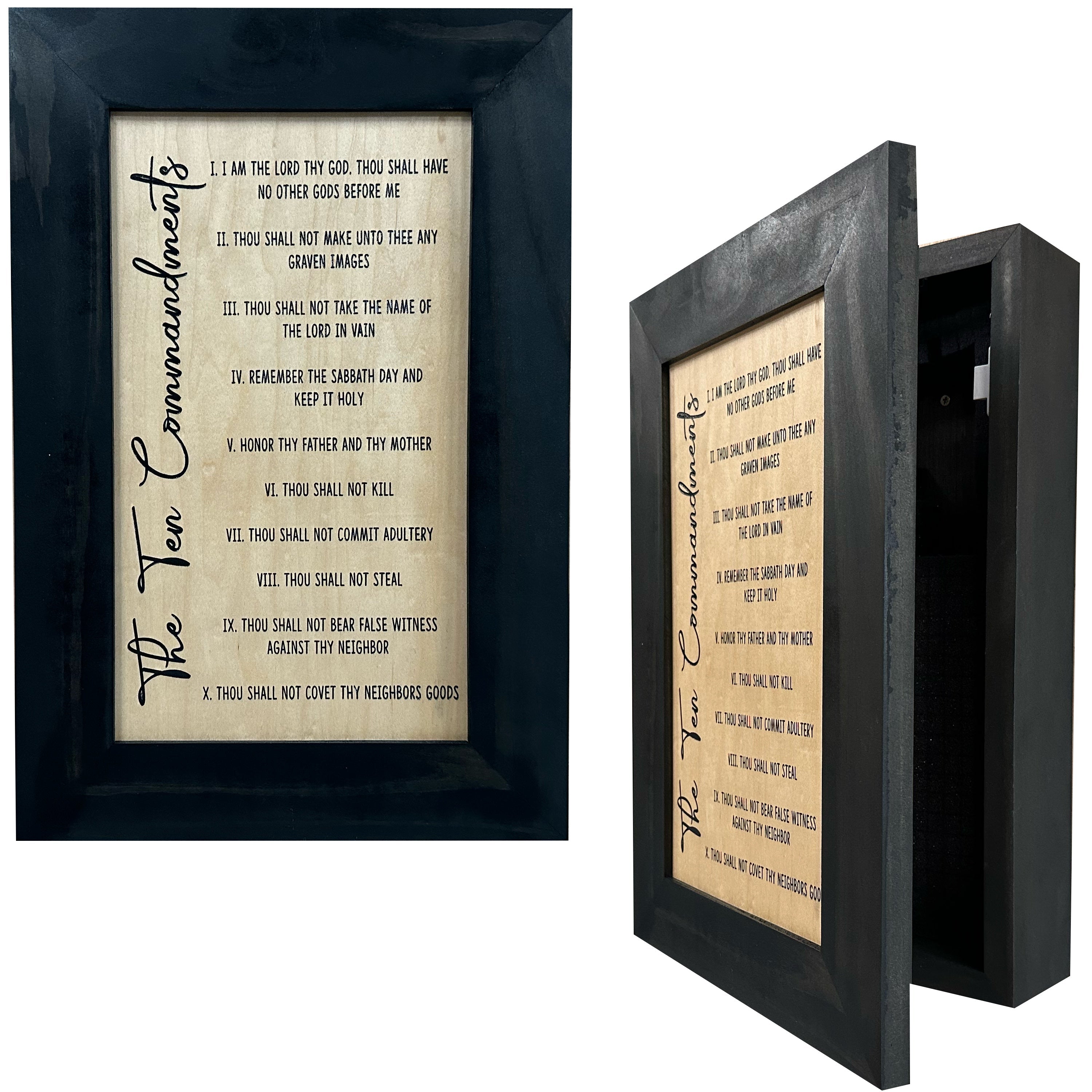 Concealed Gun Storage Cabinet with The Ten Commandments-Bluelinescg Safety and Security Products and Services