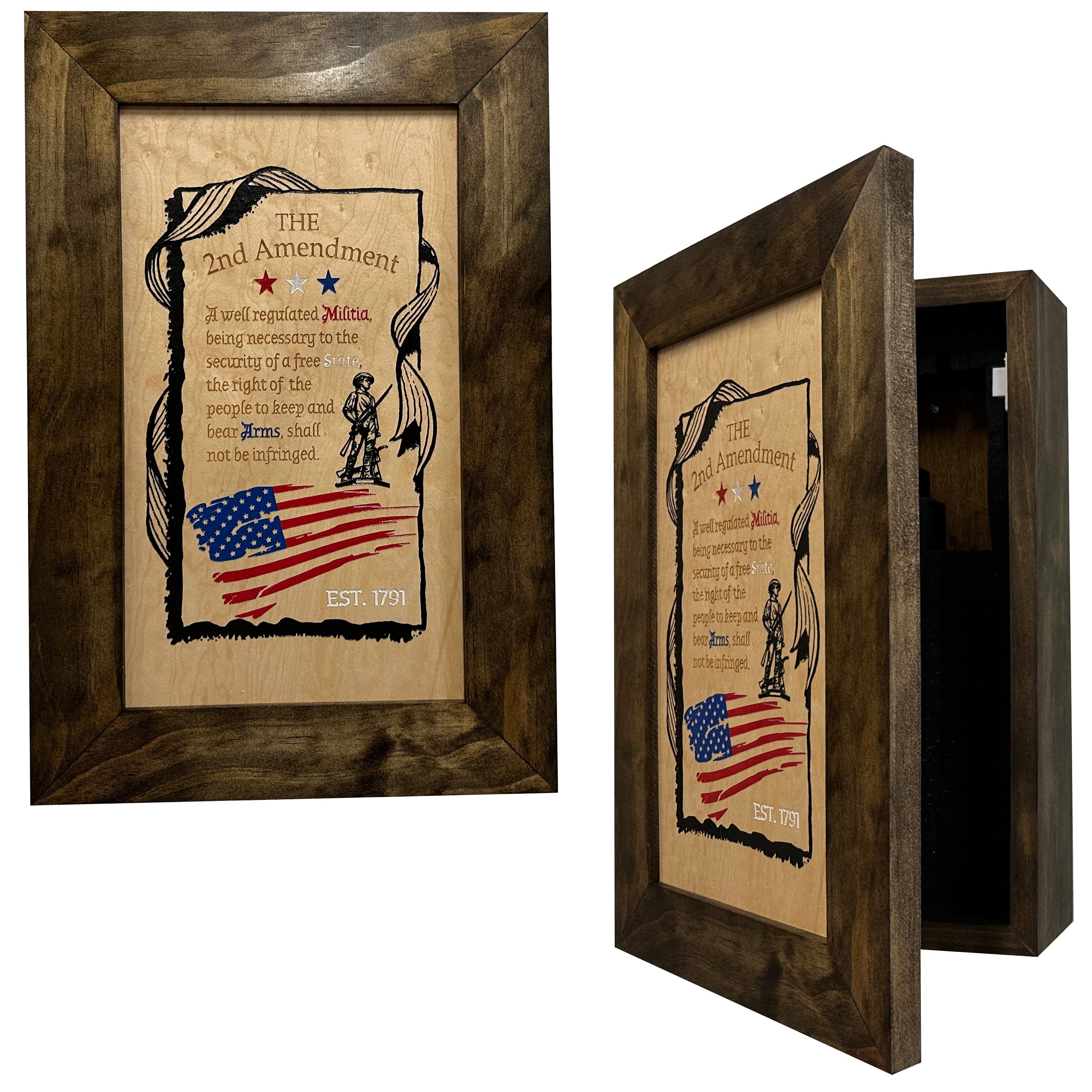 2nd Amendment Gun Safe - Wall Mounted Decorative Secure Gun Cabinet-Bluelinescg Safety and Security Products and Services