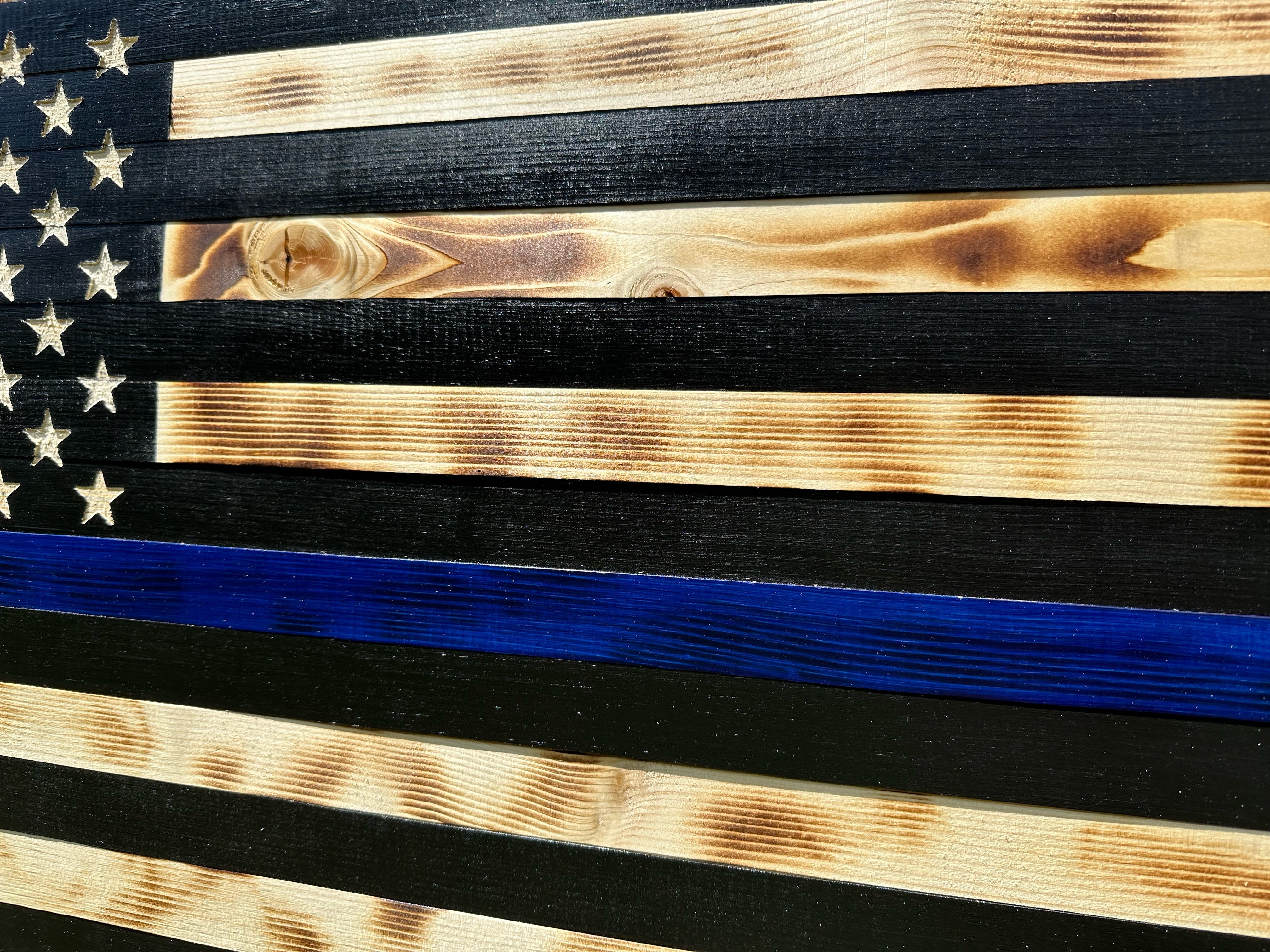 Large Blue Line American Flag Hidden Gun Storage Cabinet (Blue Line)-Bluelinescg Safety and Security Products and Services