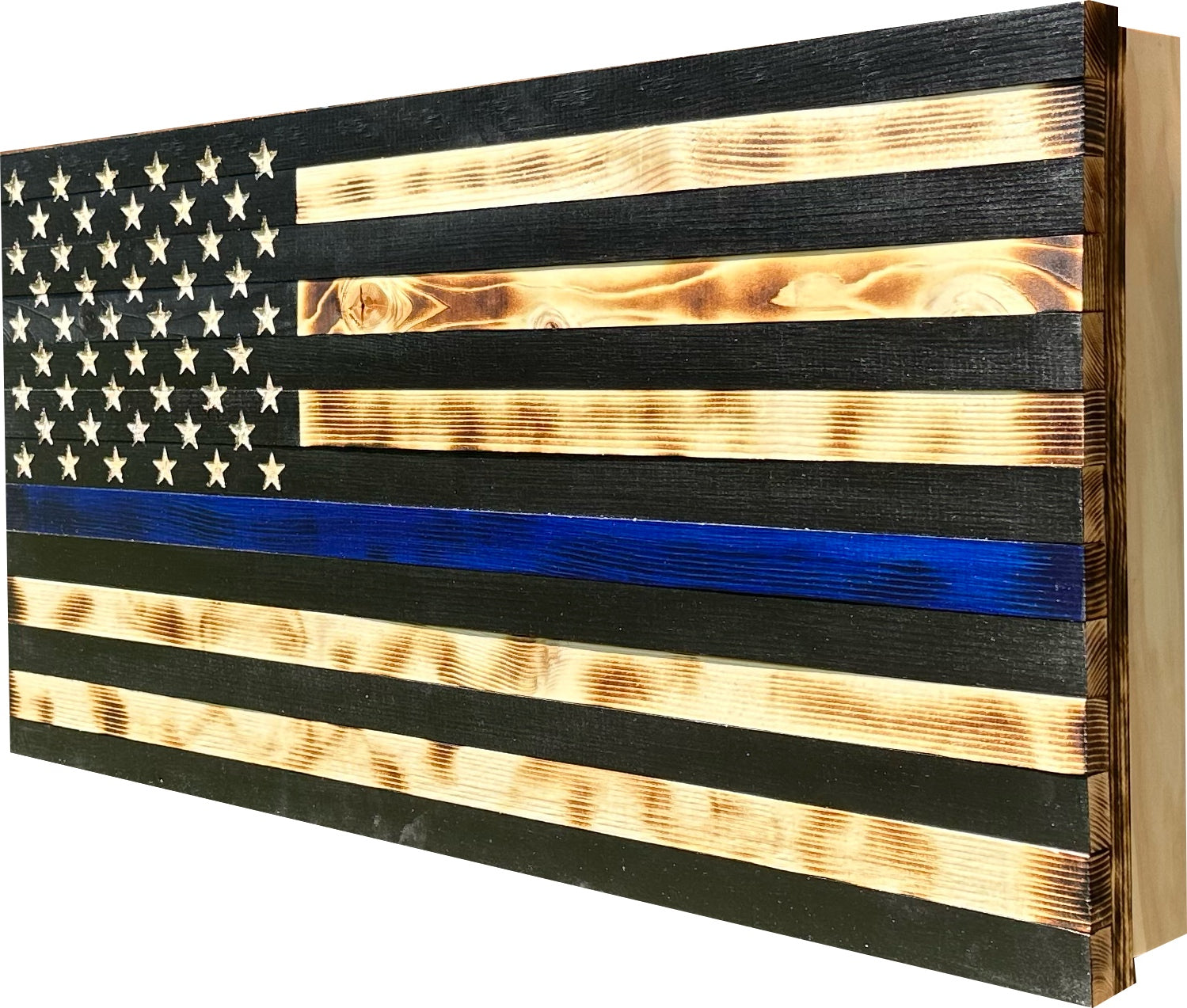 Large Blue Line American Flag Hidden Gun Storage Cabinet (Blue Line)-Bluelinescg Safety and Security Products and Services