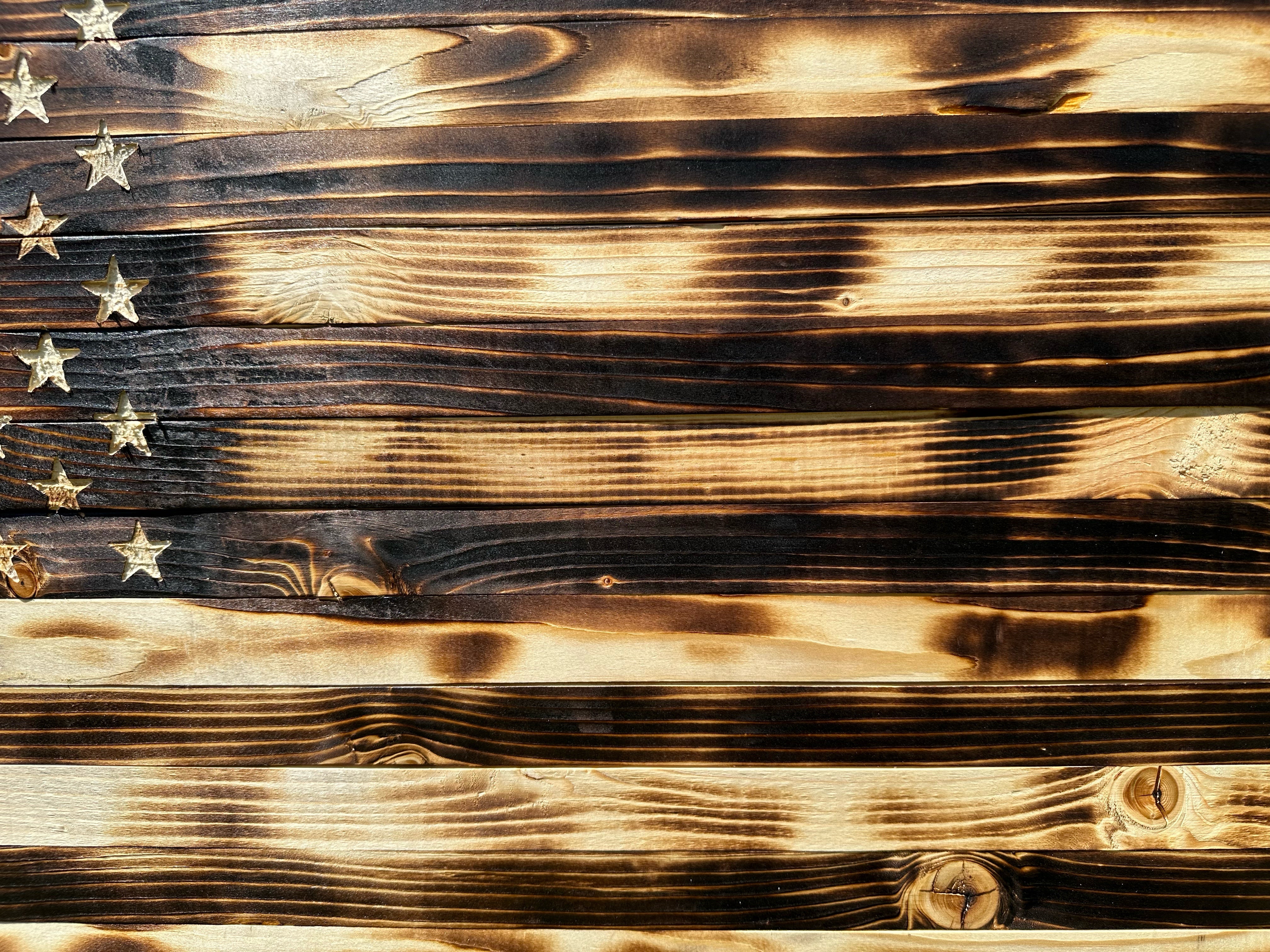 Large Burnt American Flag Hidden Gun Storage Cabinet (Burnt)-Bluelinescg Safety and Security Products and Services