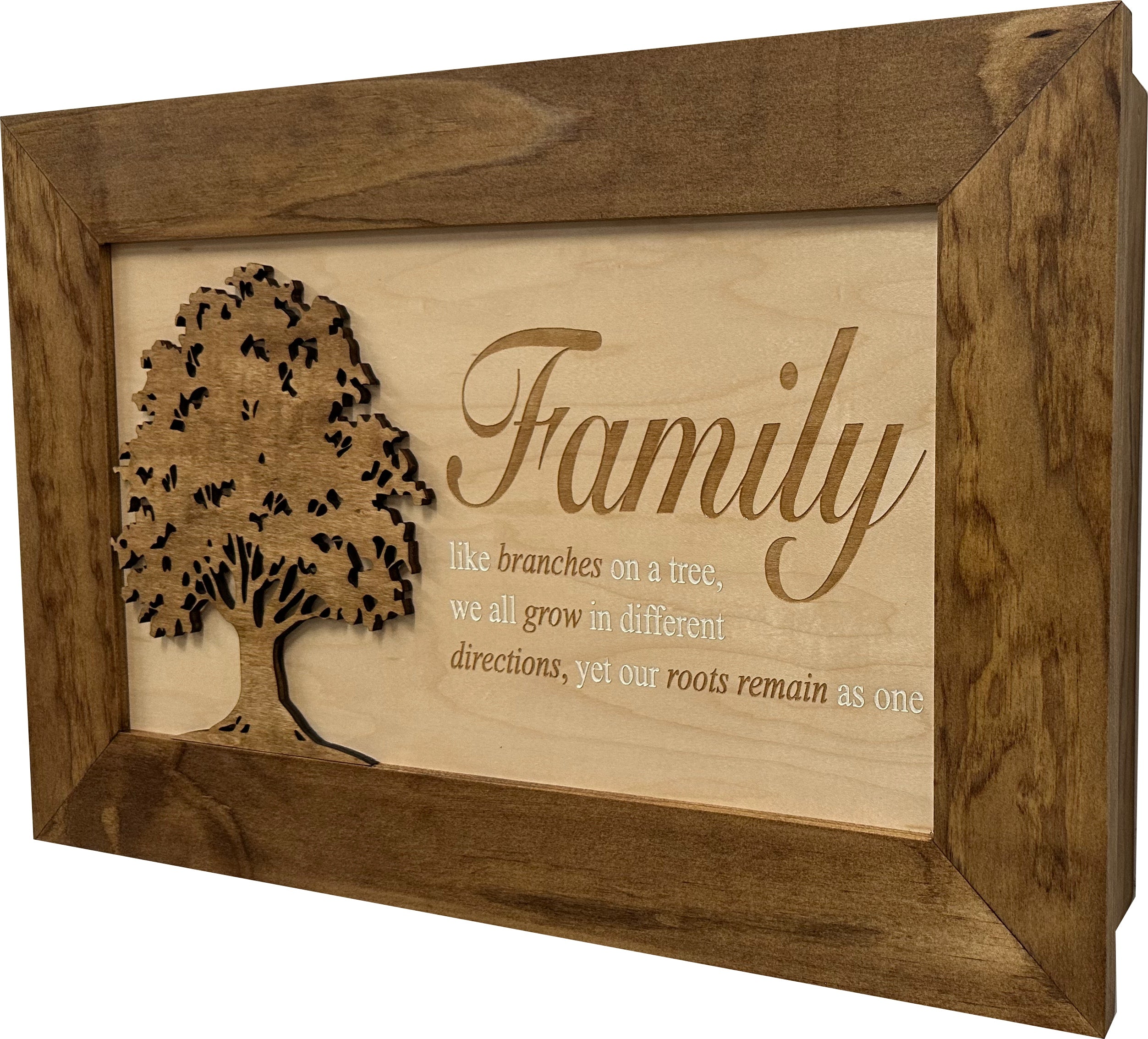 Decorative Secured Gun Storage Cabinet with Family Branches (Early American)-Bluelinescg Safety and Security Products and Services