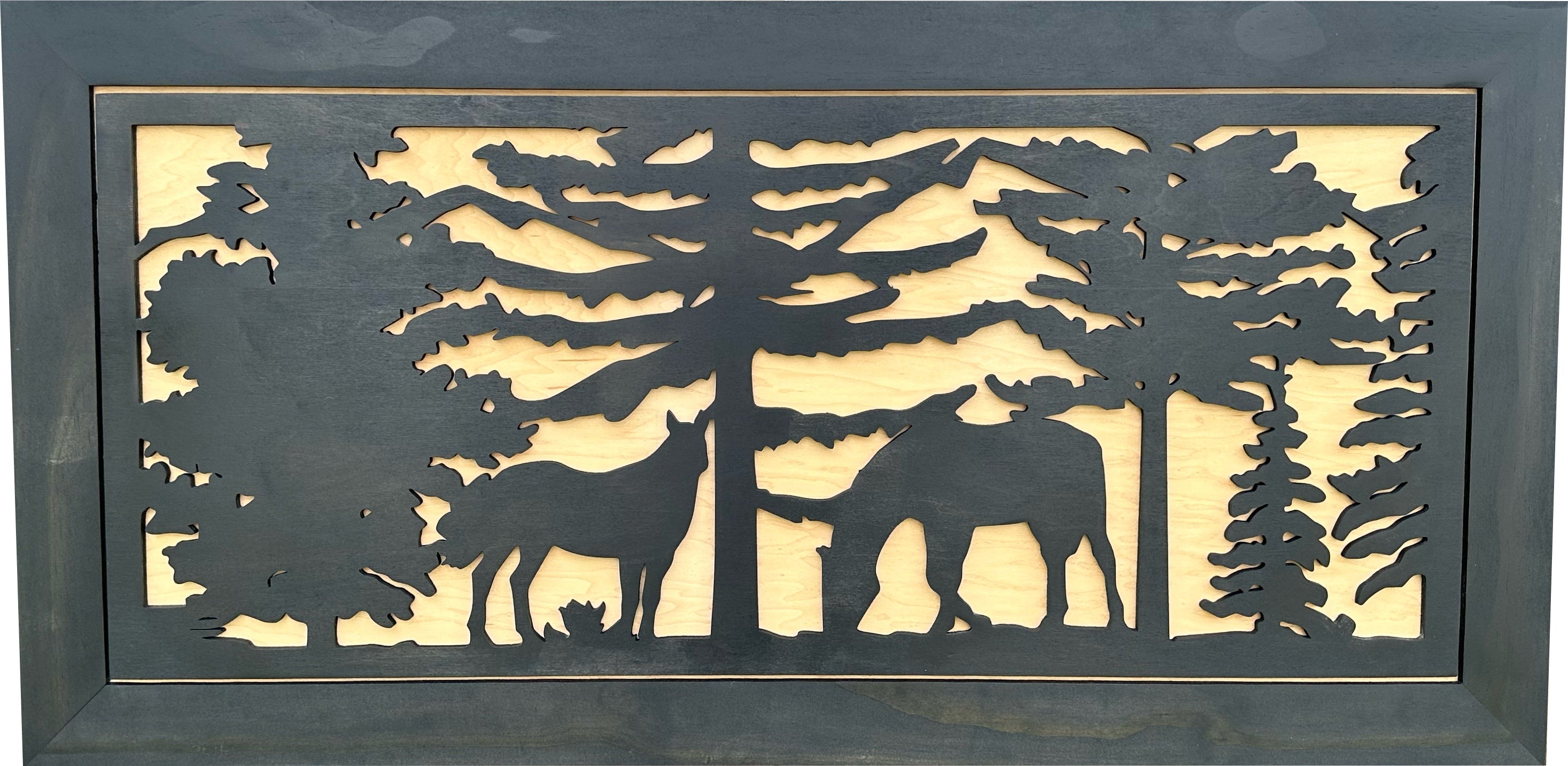 Large Hidden Gun Storage Cabinet Horse Scene Wall Decor - Two Horses Together-Bluelinescg Safety and Security Products and Services