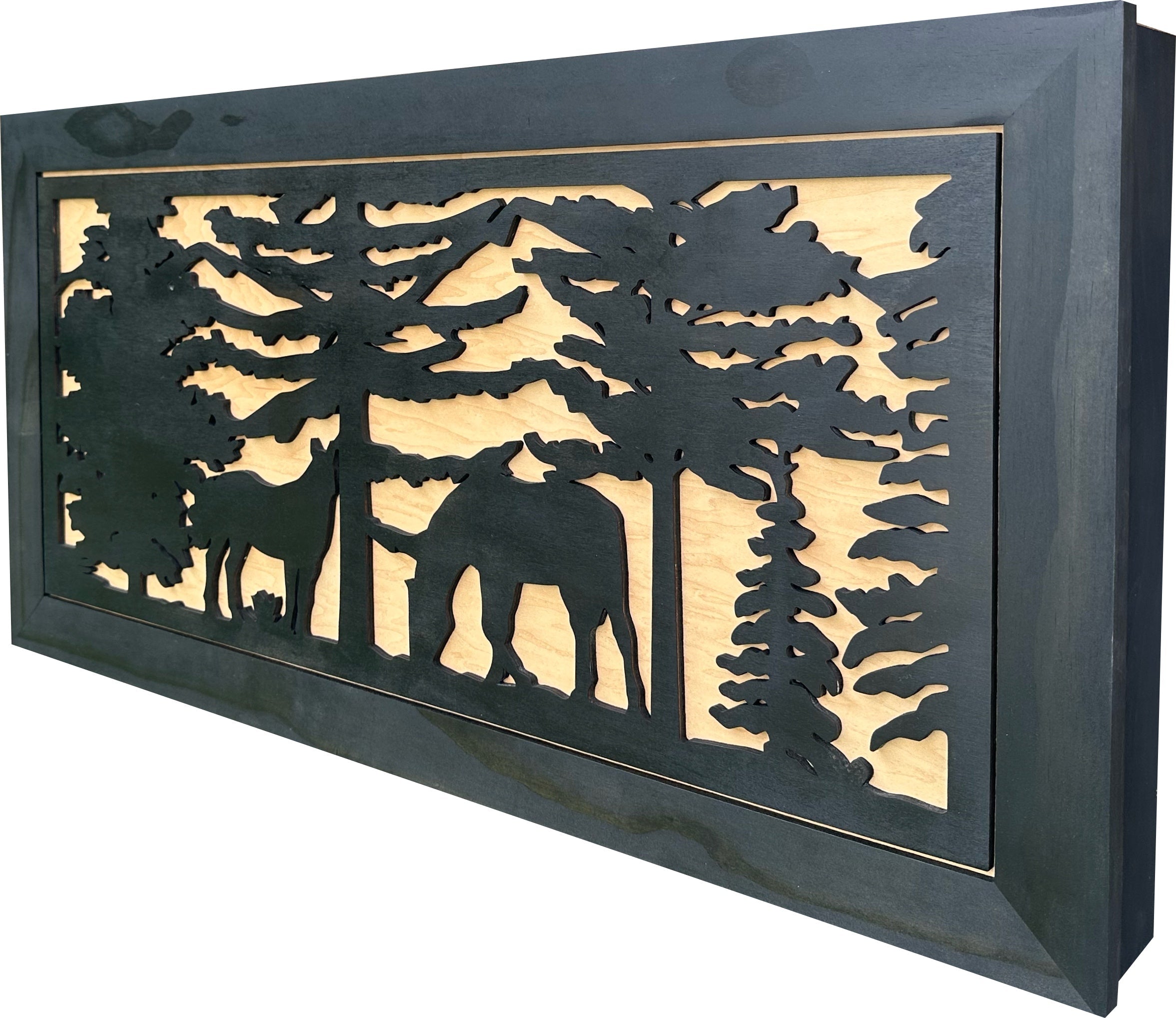 Large Hidden Gun Storage Cabinet Horse Scene Wall Decor - Two Horses Together-Bluelinescg Safety and Security Products and Services