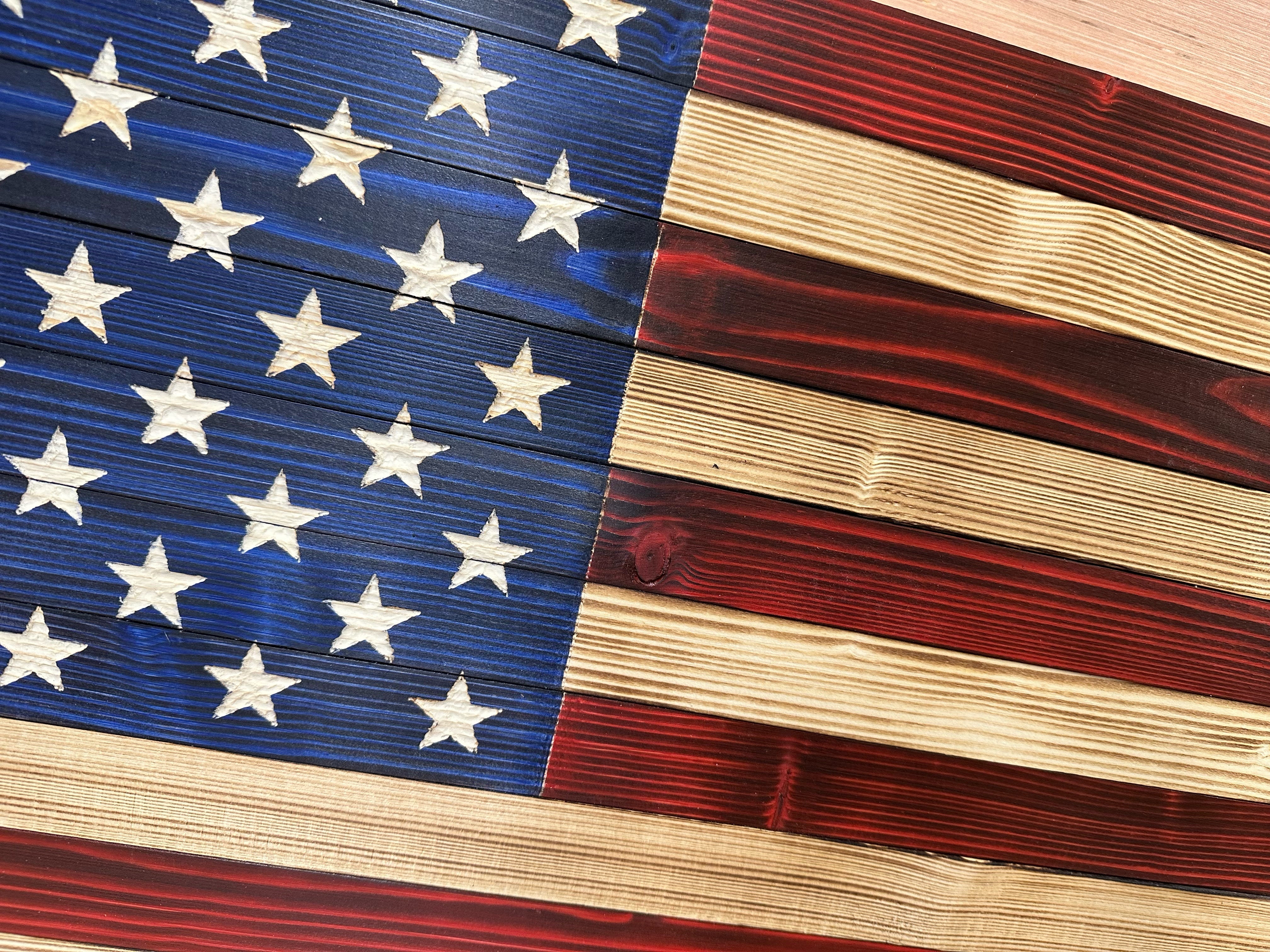 Large American Flag Hidden Gun Storage Cabinet (Red and Blue)-Bluelinescg Safety and Security Products and Services