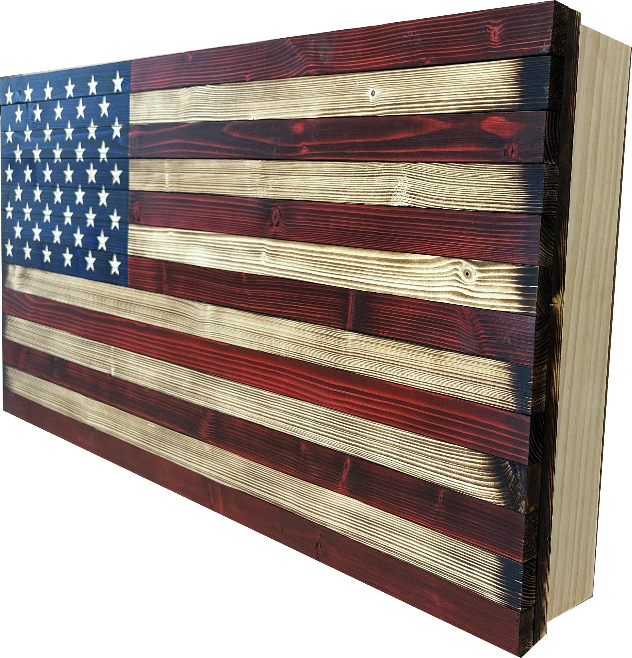 Large American Flag Hidden Gun Storage Cabinet (Red and Blue)-Bluelinescg Safety and Security Products and Services