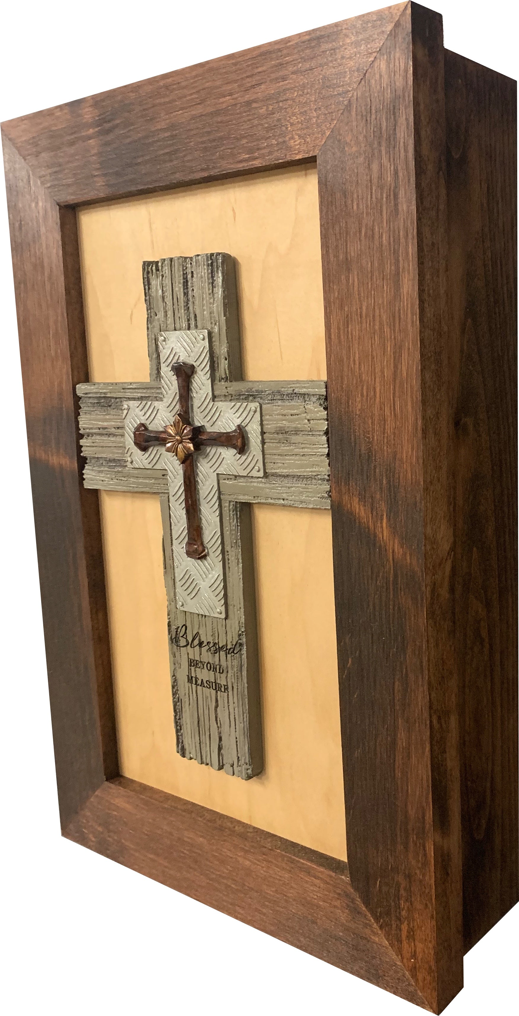 Blessed Beyond Measure Cross Decorative Wall-Mounted Secure Gun Cabinet-Bluelinescg Safety and Security Products and Services