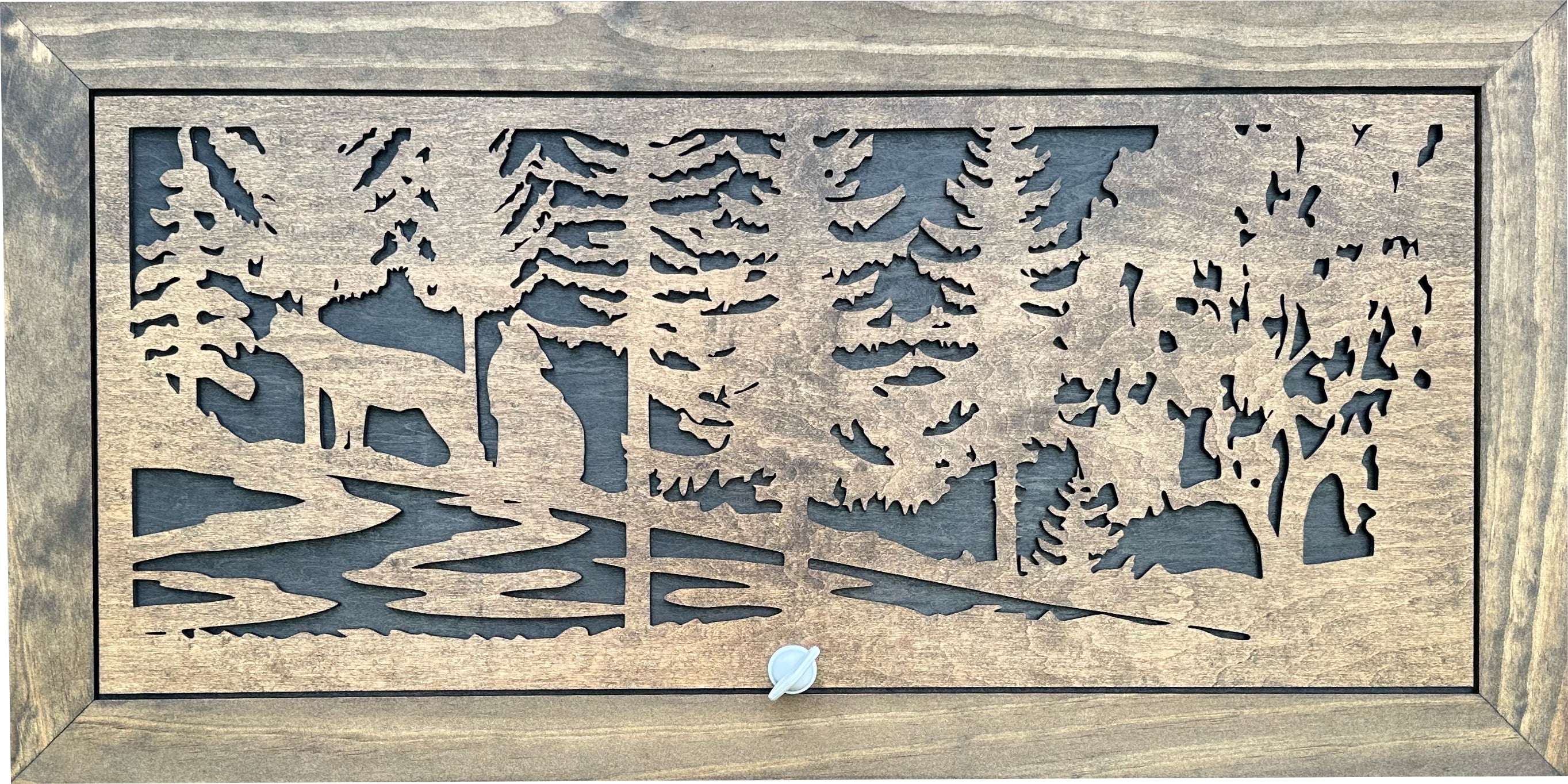 Large Hidden Gun Storage Cabinet Wolf Scene Wall Decor - Wolves In The Woods-Bluelinescg Safety and Security Products and Services