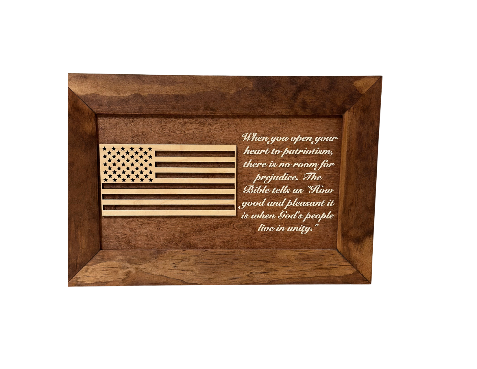 American Flag & Patriotism Decorative & Secure Wall-Mounted Gun Cabinet (Red Oak )-Bluelinescg Safety and Security Products and Services