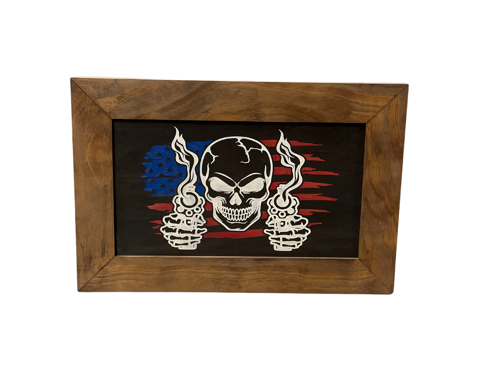 Flag Skull Gun Safe - Wall Mounted Decorative Secure Gun Cabinet-Bluelinescg Safety and Security Products and Services