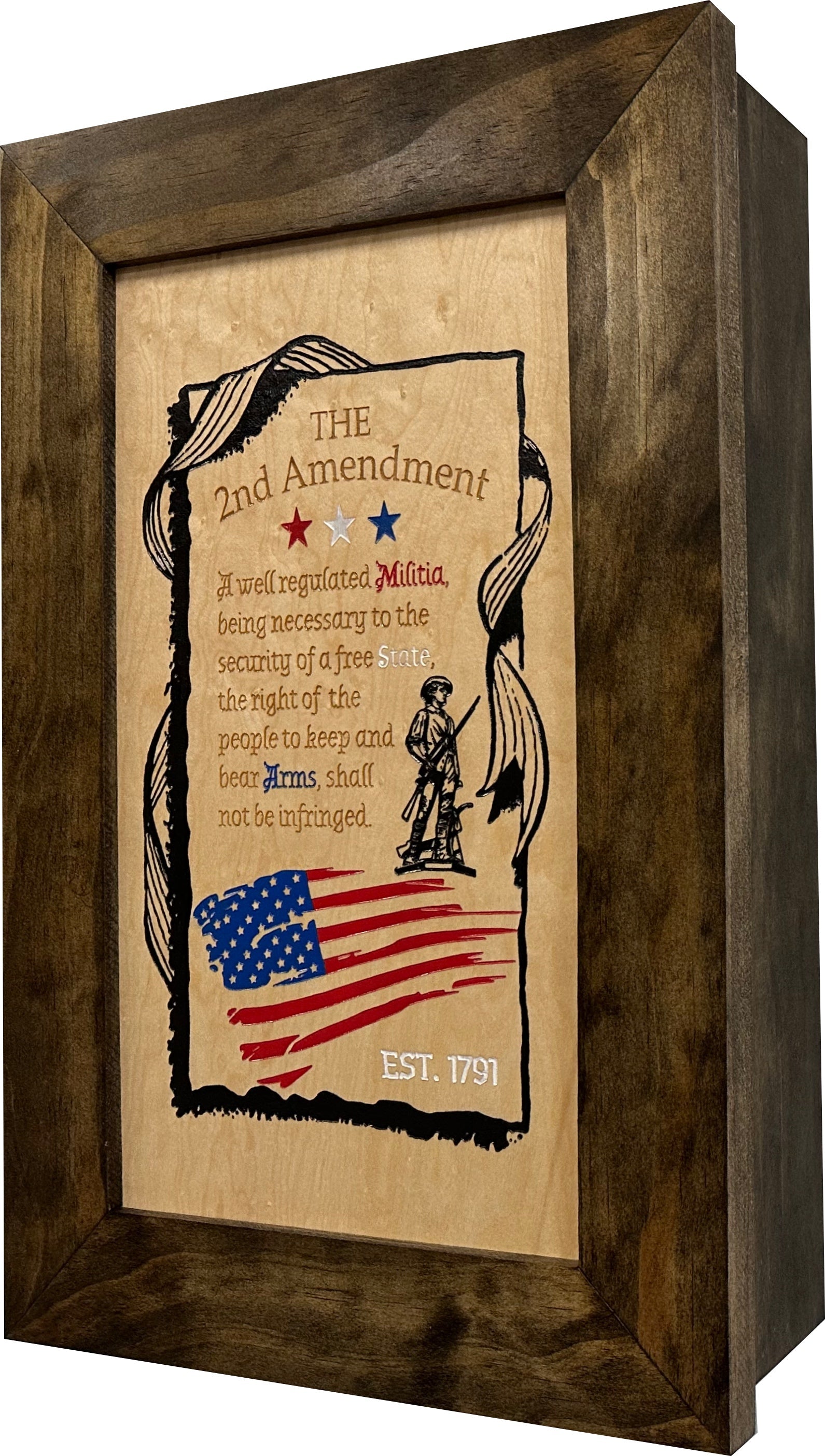 2nd Amendment Gun Safe - Wall Mounted Decorative Secure Gun Cabinet-Bluelinescg Safety and Security Products and Services