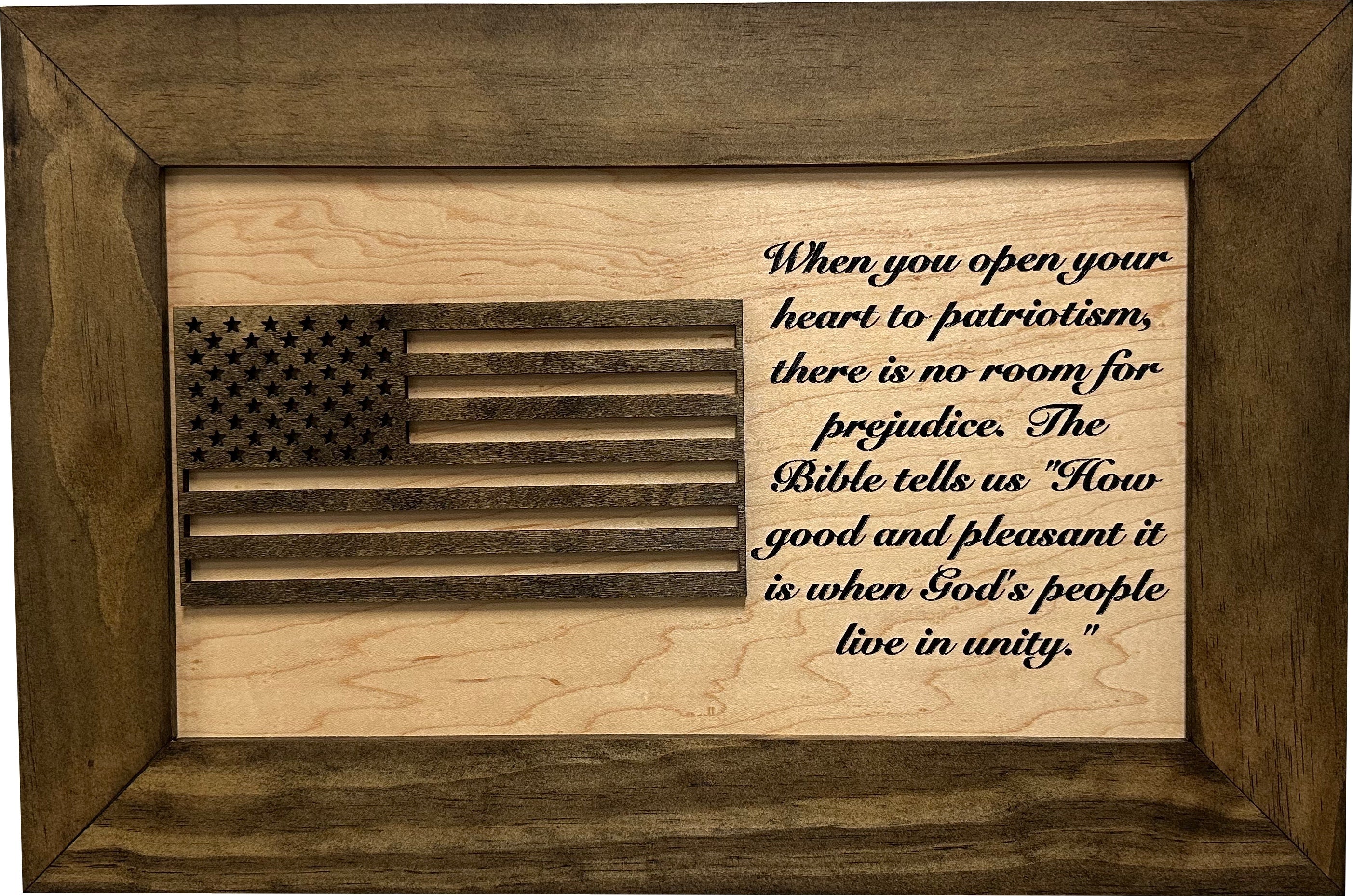 American Flag & Patriotism Decorative & Secure Wall-Mounted Gun Cabinet (Jacobean & Natural)-Bluelinescg Safety and Security Products and Services