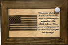 American Flag & Patriotism Decorative & Secure Wall-Mounted Gun Cabinet (Jacobean & Natural)-Bluelinescg Safety and Security Products and Services