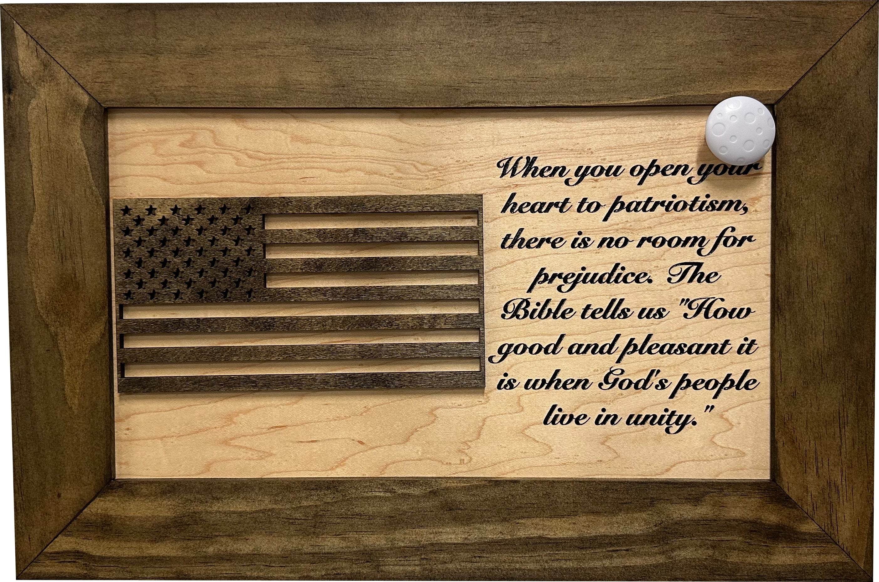 American Flag & Patriotism Decorative & Secure Wall-Mounted Gun Cabinet (Jacobean & Natural)-Bluelinescg Safety and Security Products and Services