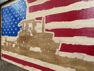 Locking Gun Cabinet Wall Mounted with American Flag and Farmer Patriotic Decorative Front-Bluelinescg Safety and Security Products and Services