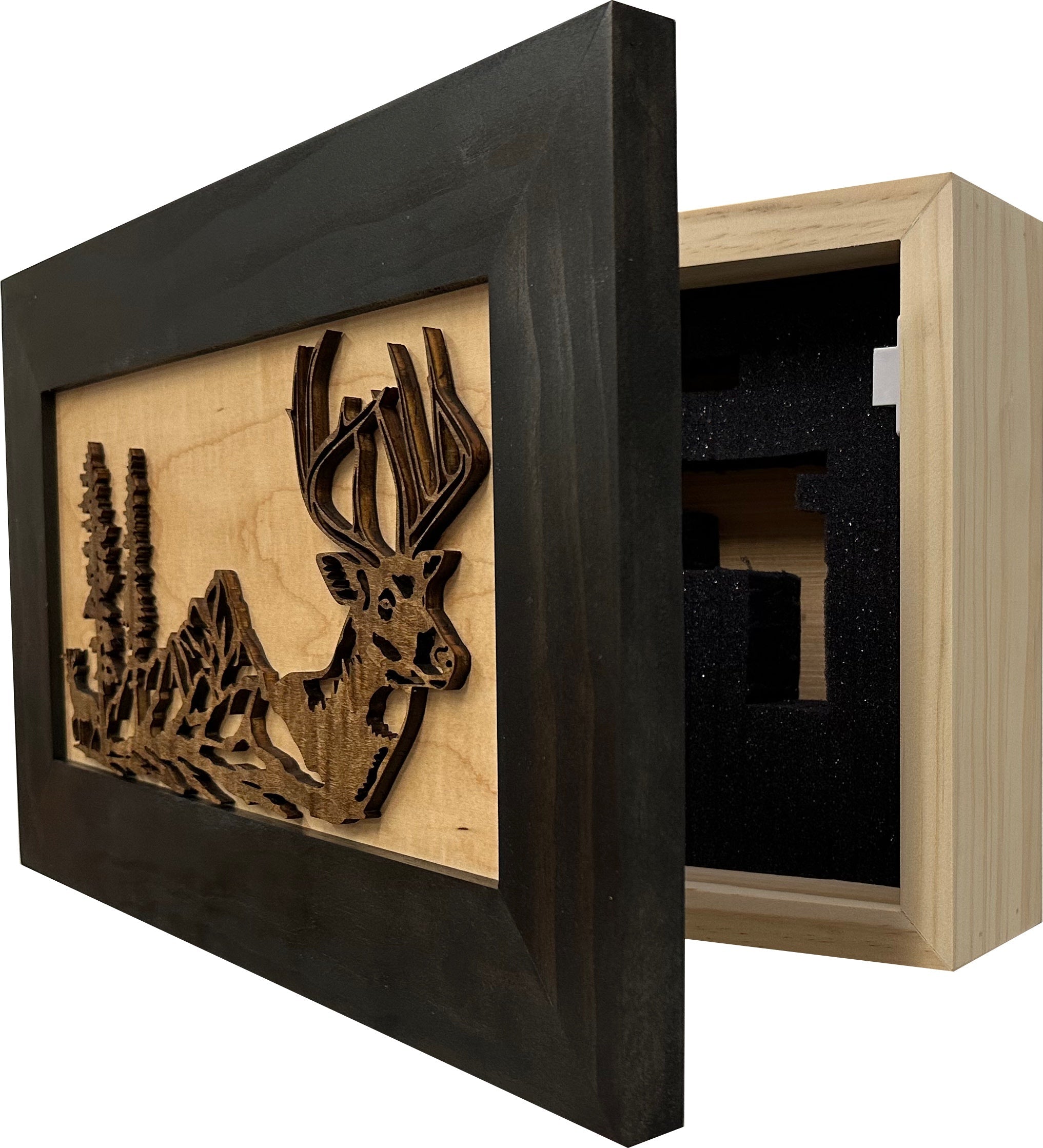 Decorative Secure Gun Cabinet with Deer Scene - Wall-Mounted Gun Safe To Securely Store Your Personal Protection-Bluelinescg Safety and Security Products and Services