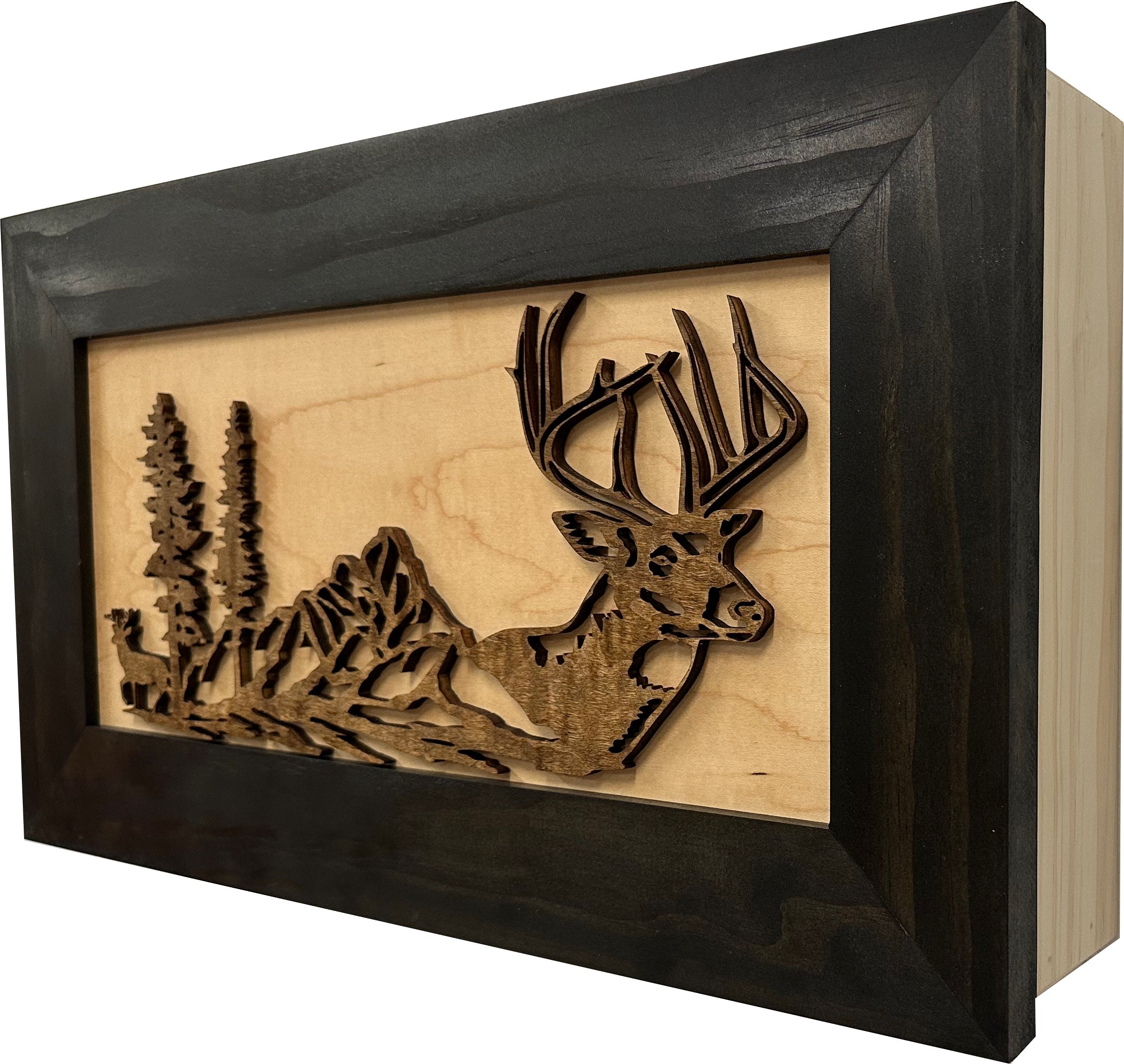 Decorative Secure Gun Cabinet with Deer Scene - Wall-Mounted Gun Safe To Securely Store Your Personal Protection-Bluelinescg Safety and Security Products and Services