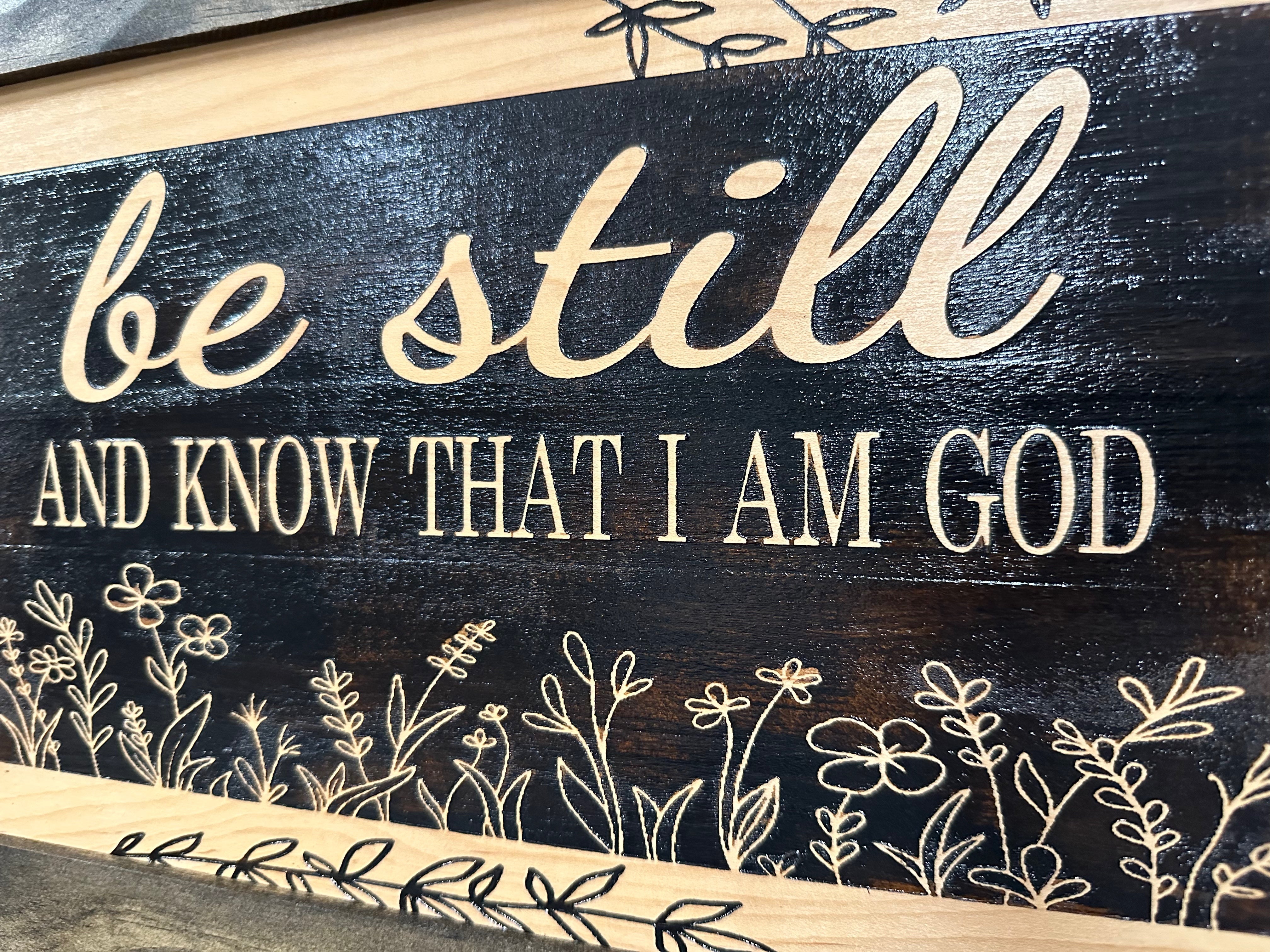 Bible Verse Decorative & Secure Wall-Mounted Gun Cabinet - Be Still and Know That I am God Psalm 46:10 Gun Safe-Bluelinescg Safety and Security Products and Services