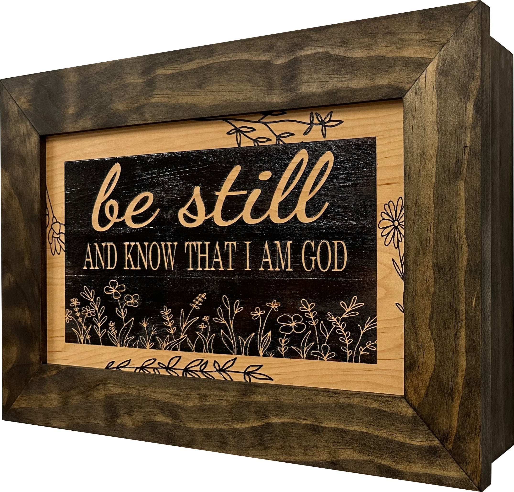 Bible Verse Decorative & Secure Wall-Mounted Gun Cabinet - Be Still and Know That I am God Psalm 46:10 Gun Safe-Bluelinescg Safety and Security Products and Services