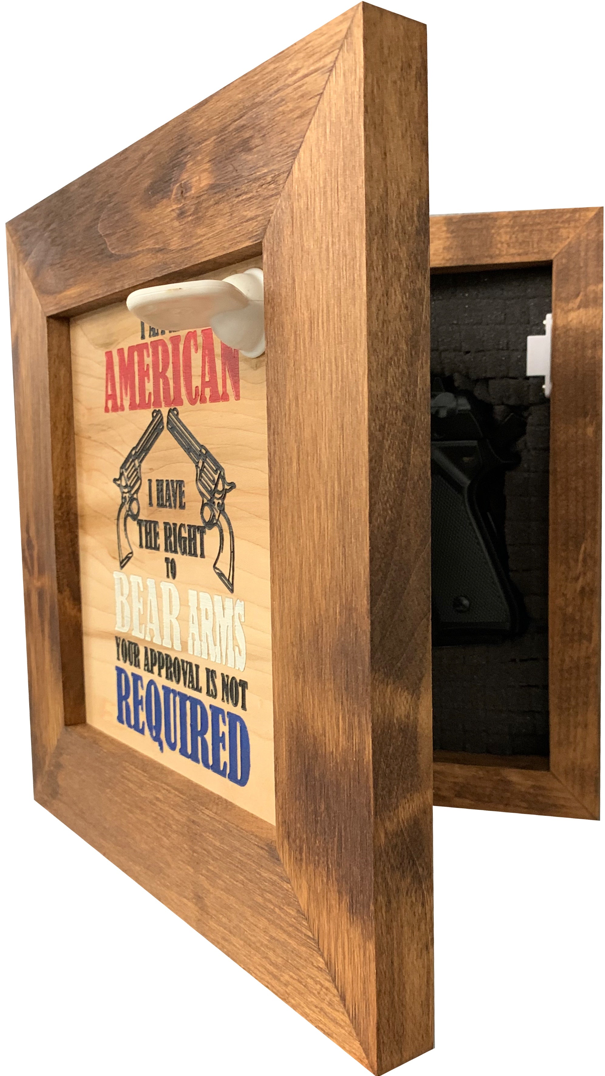 Patriotic 2nd Amendment I Have The Right To Bear Arms Hidden Gun Storage Firearm Concealment Wall Decor-Bluelinescg Safety and Security Products and Services