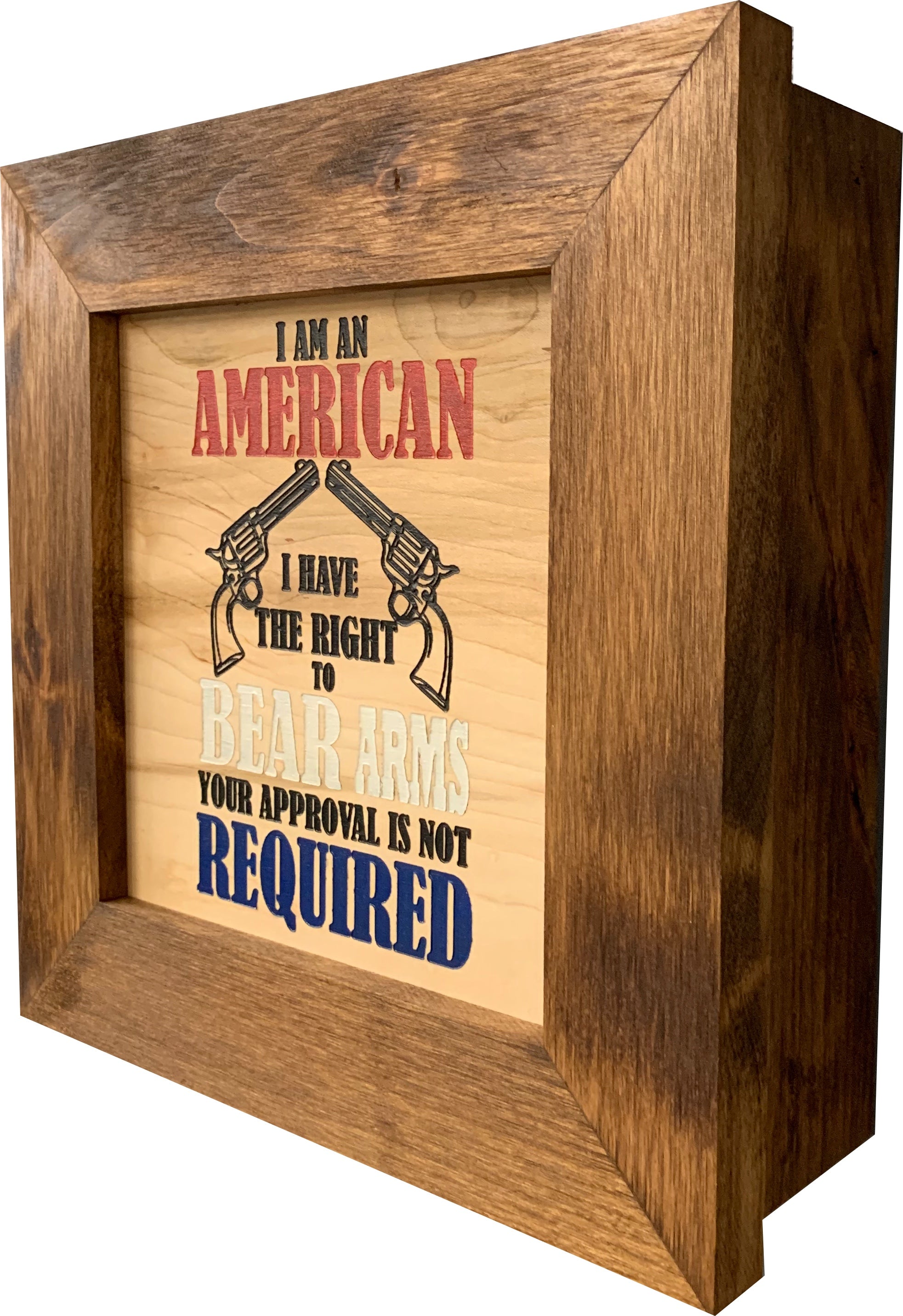 Patriotic 2nd Amendment I Have The Right To Bear Arms Hidden Gun Storage Firearm Concealment Wall Decor-Bluelinescg Safety and Security Products and Services