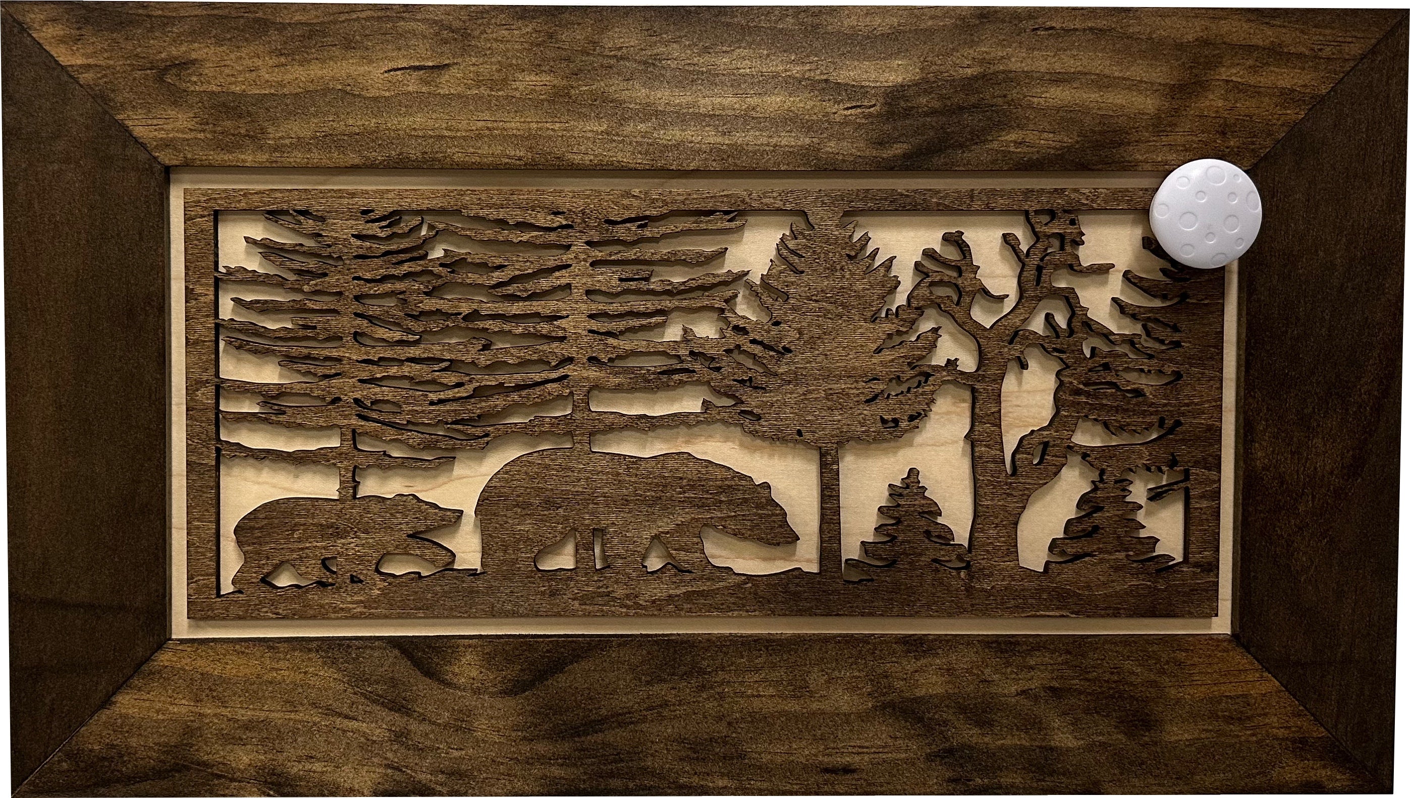 Wood Gun Cabinet Bears In The Woods Wall Decoration - Hidden Gun Safe To Securely Store Your Gun In Plain Sigh-Bluelinescg Safety and Security Products and Services