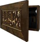 Wood Gun Cabinet Bears In The Woods Wall Decoration - Hidden Gun Safe To Securely Store Your Gun In Plain Sigh-Bluelinescg Safety and Security Products and Services