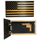 Carved American Flag Decorative Wall-Mounted Secure Gun Cabinet-Bluelinescg Safety and Security Products and Services