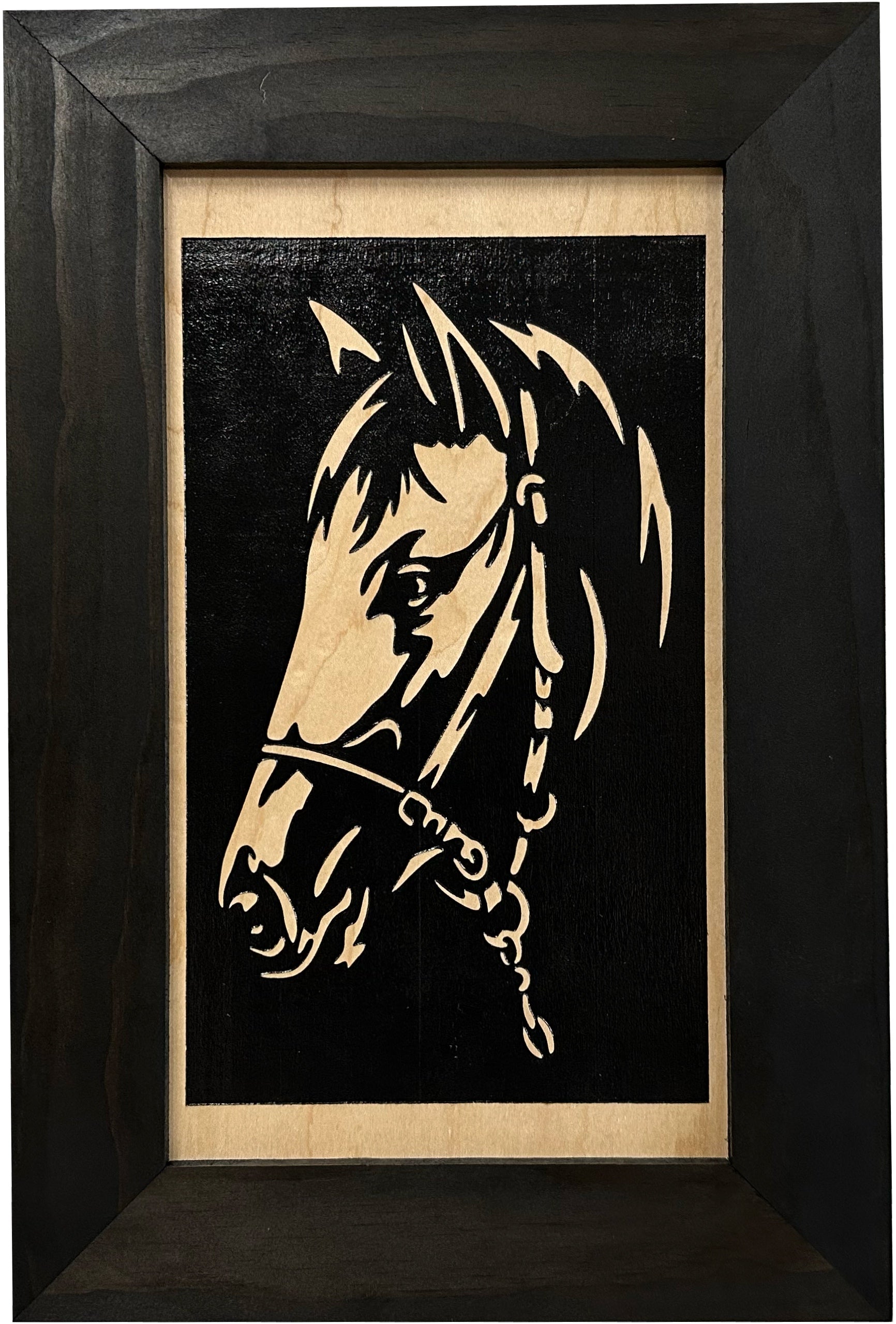 Hidden Gun Safe Black Horse Wall Art Decoration - Secure Gun Cabinet by Bellewood Designs-Bluelinescg Safety and Security Products and Services