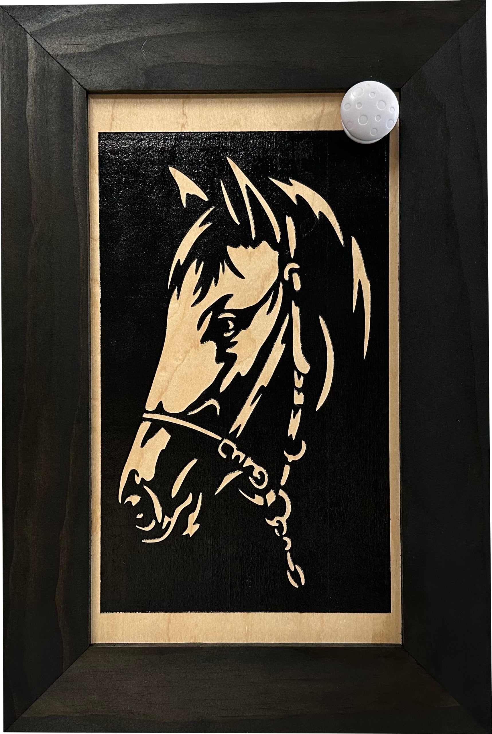 Hidden Gun Safe Black Horse Wall Art Decoration - Secure Gun Cabinet by Bellewood Designs-Bluelinescg Safety and Security Products and Services