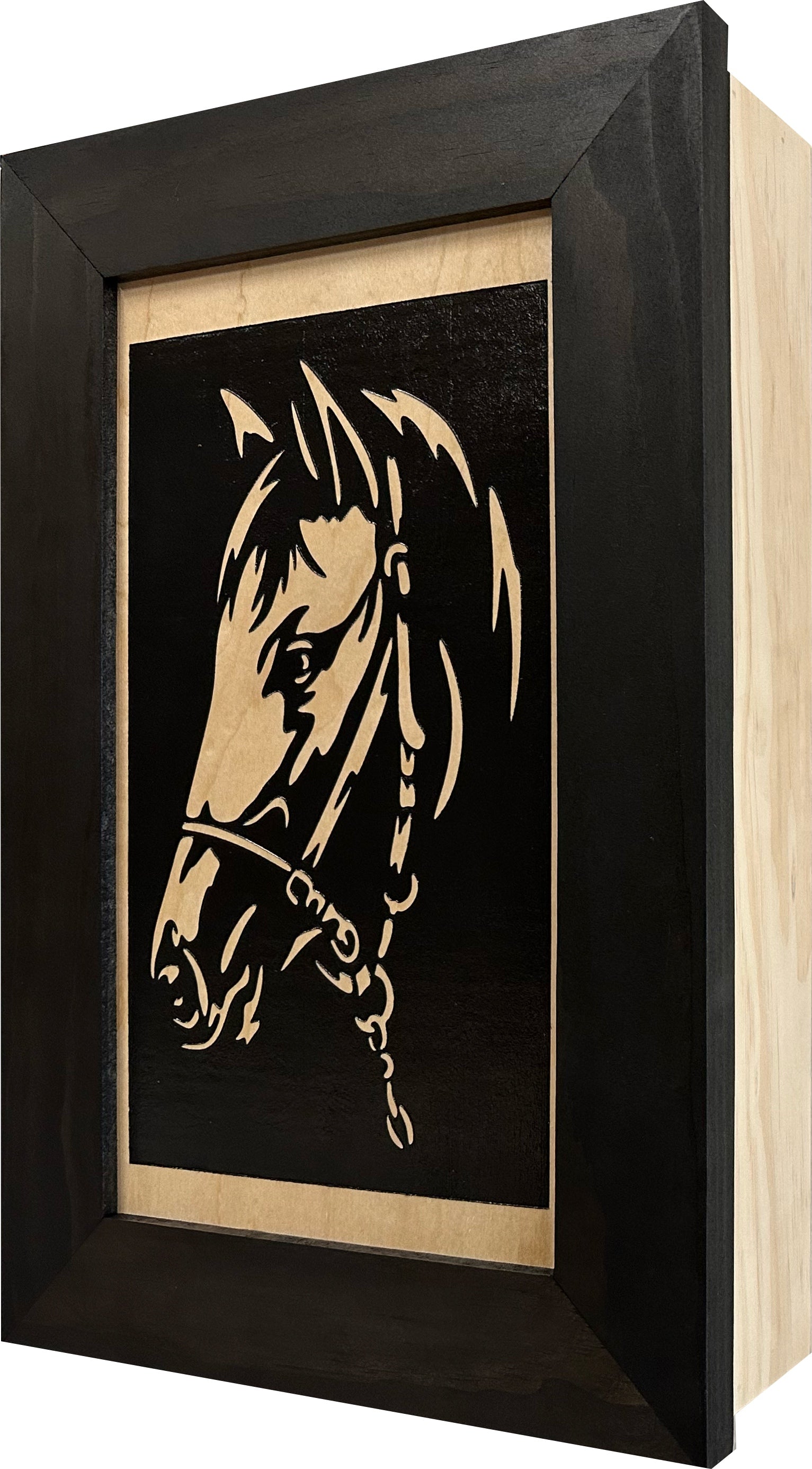 Hidden Gun Safe Black Horse Wall Art Decoration - Secure Gun Cabinet by Bellewood Designs-Bluelinescg Safety and Security Products and Services