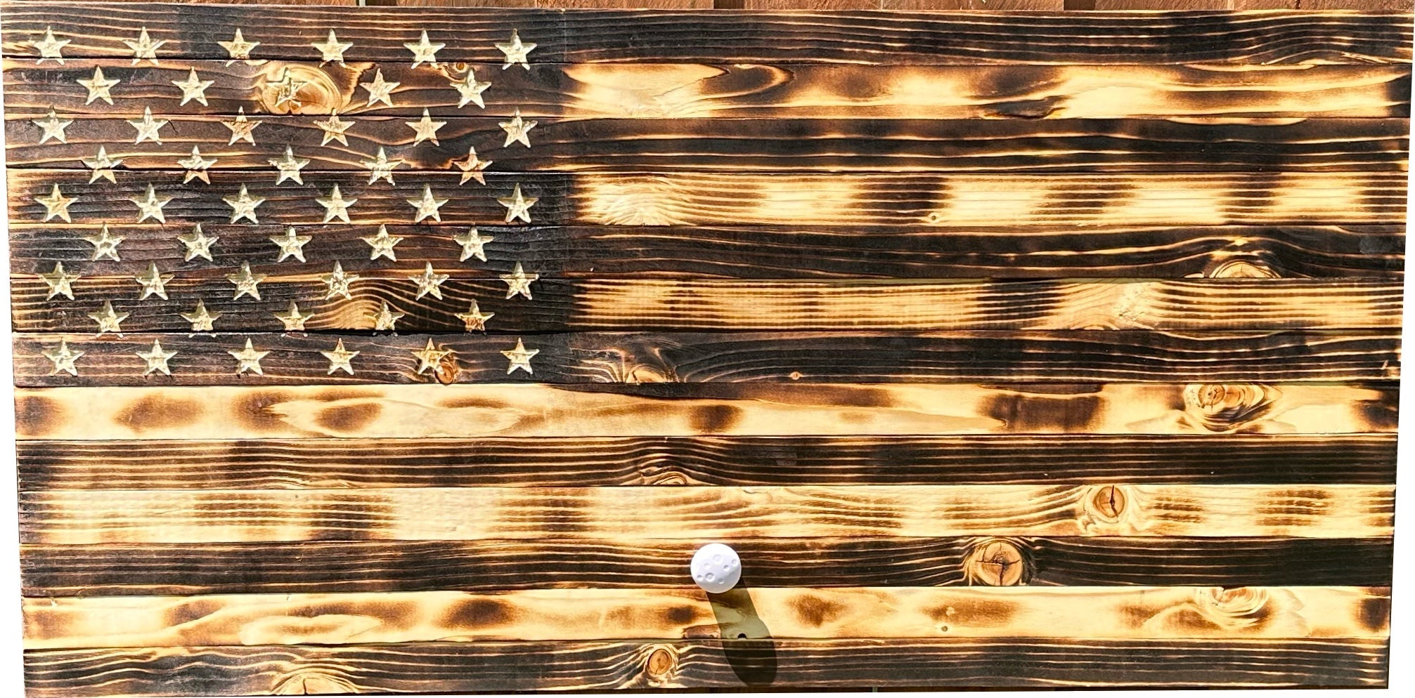 Large Burnt American Flag Hidden Gun Storage Cabinet (Burnt)-Bluelinescg Safety and Security Products and Services