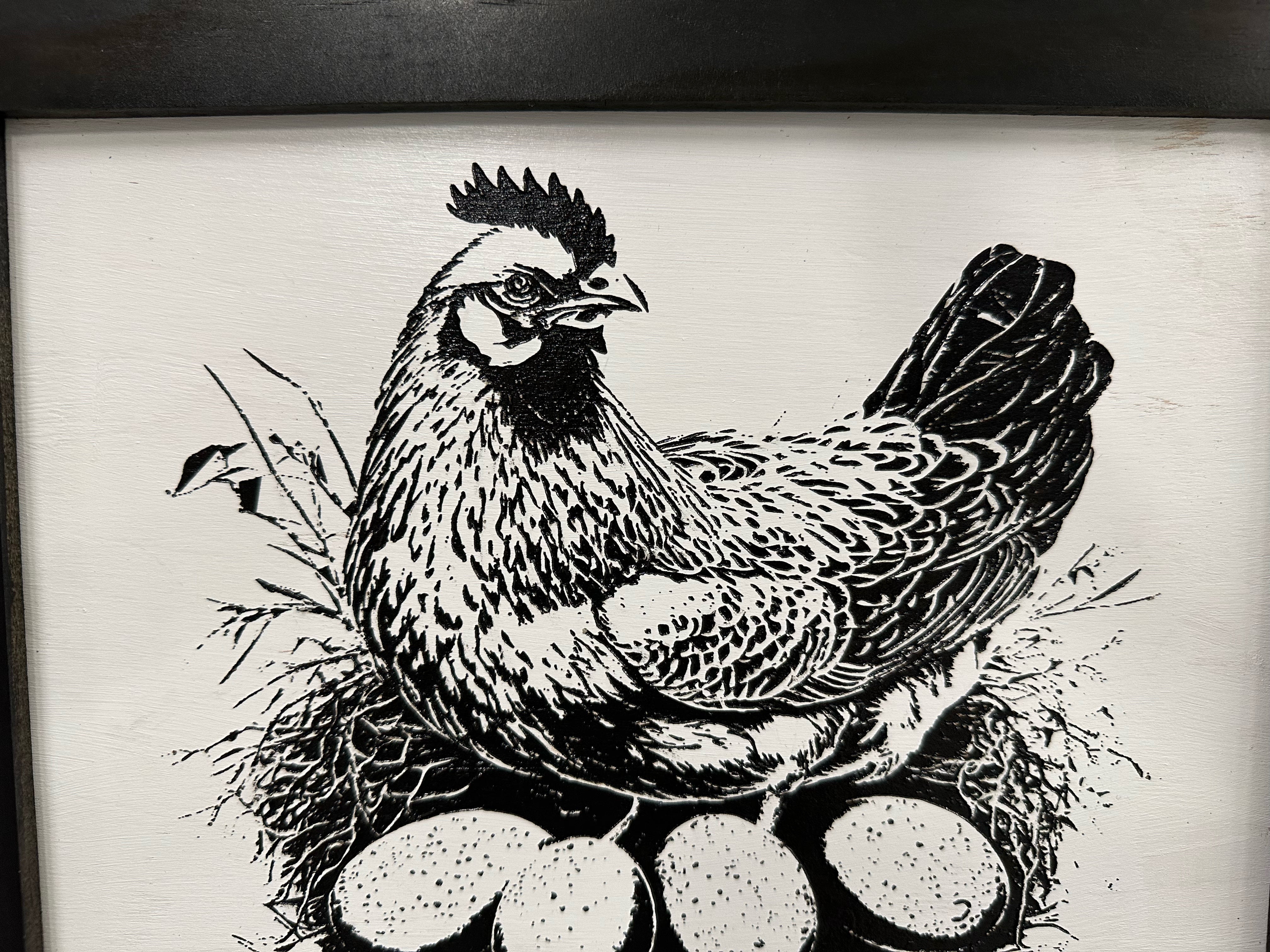 Hidden Gun Safe Recessed In Wall Farmhouse Chicken And Eggs Decoration - Recess In The Wall or Mount On The Wall Gun Safe by Bellewood Designs-Bluelinescg Safety and Security Products and Services