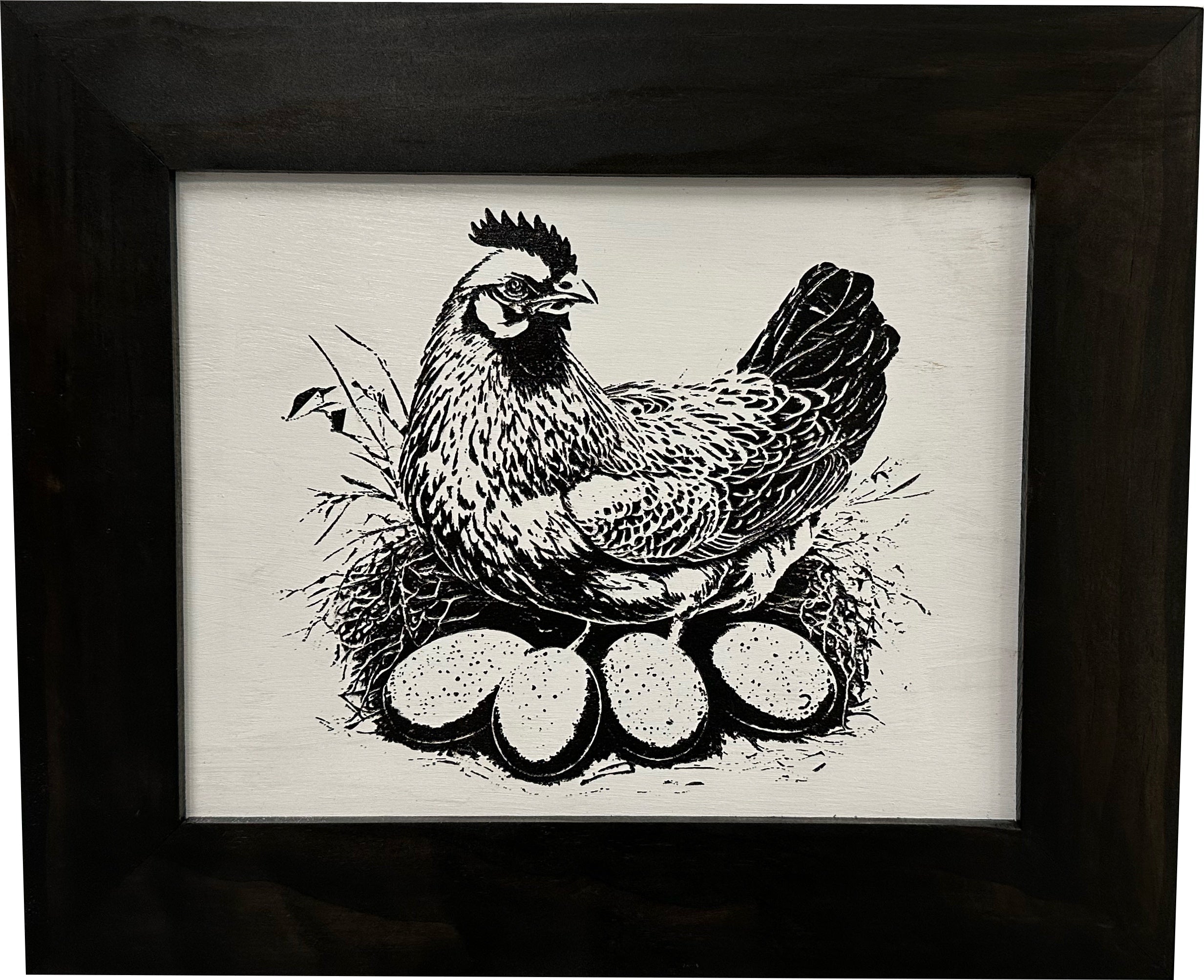 Hidden Gun Safe Recessed In Wall Farmhouse Chicken And Eggs Decoration - Recess In The Wall or Mount On The Wall Gun Safe by Bellewood Designs-Bluelinescg Safety and Security Products and Services