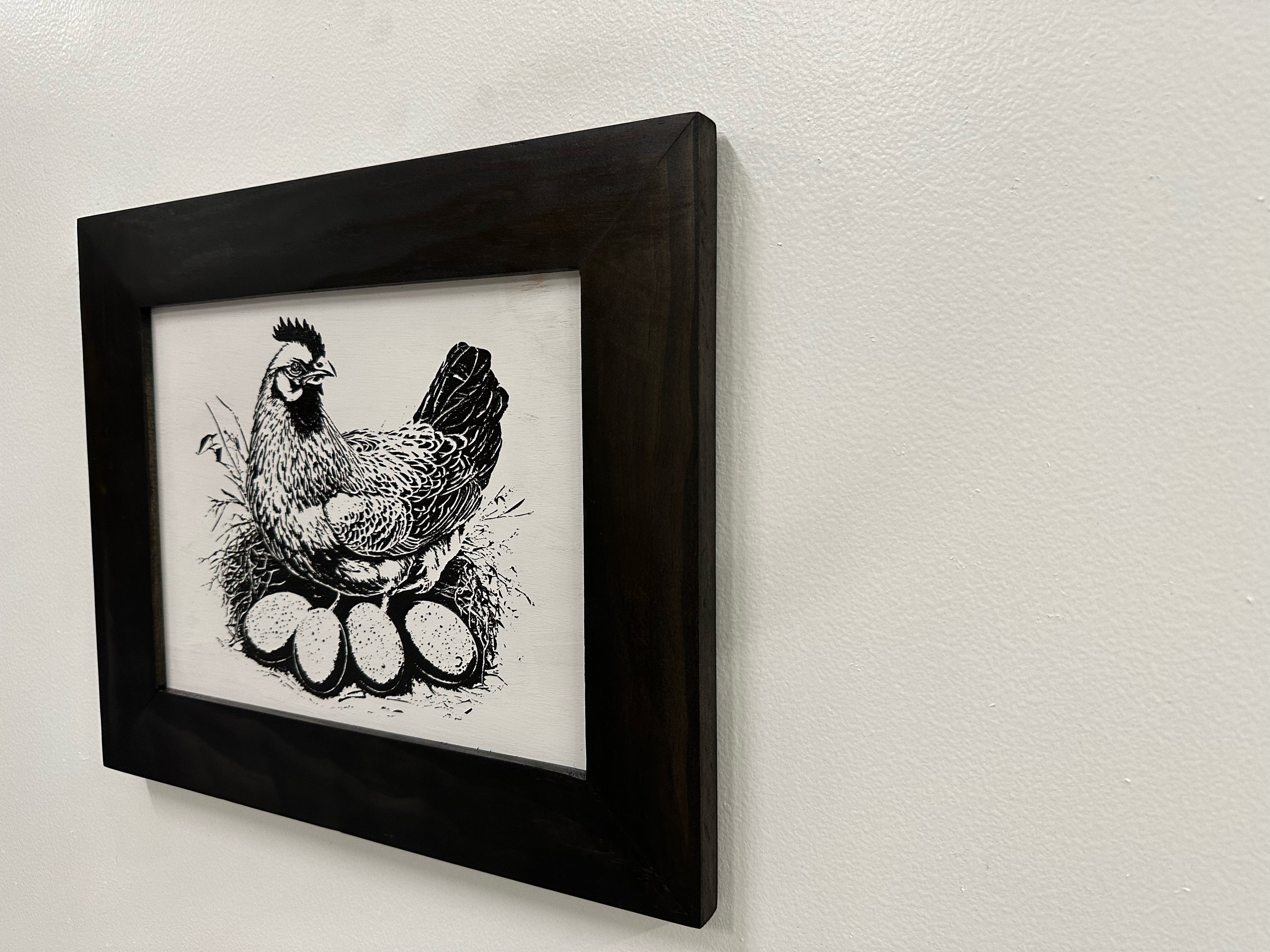 Hidden Gun Safe Recessed In Wall Farmhouse Chicken And Eggs Decoration - Recess In The Wall or Mount On The Wall Gun Safe by Bellewood Designs-Bluelinescg Safety and Security Products and Services