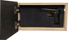 American Flag Decorative & Secure Wall-Mounted Gun Cabinet (Black & White Distressed)-Bluelinescg Safety and Security Products and Services