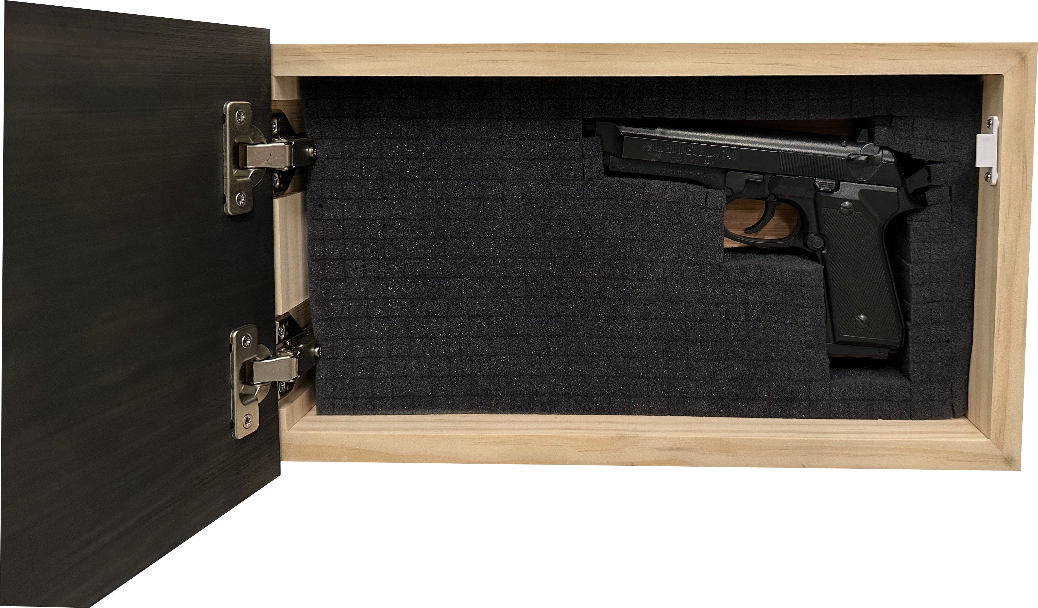 American Flag Decorative & Secure Wall-Mounted Gun Cabinet (Black & White Distressed)-Bluelinescg Safety and Security Products and Services