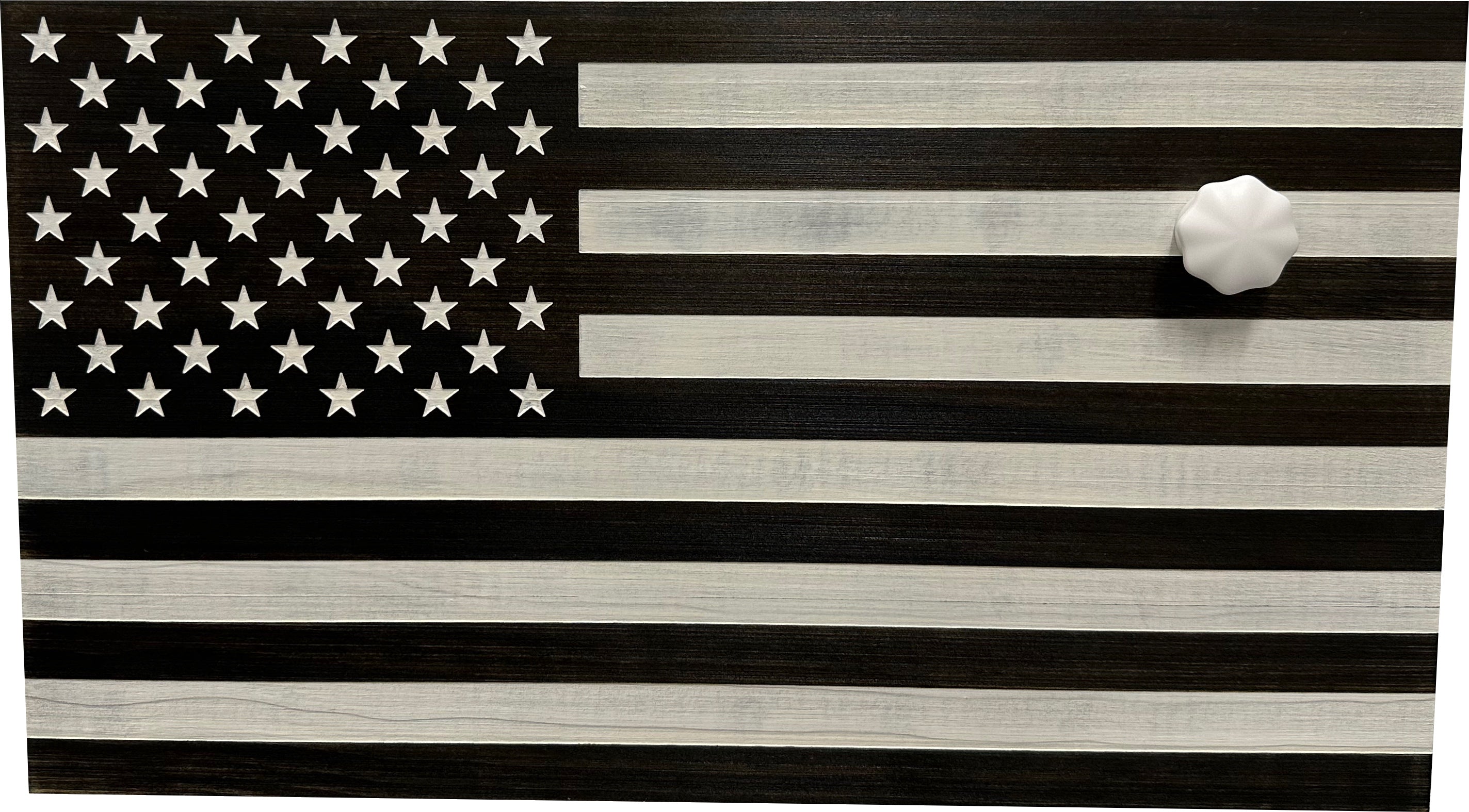 American Flag Decorative & Secure Wall-Mounted Gun Cabinet (Black & White Distressed)-Bluelinescg Safety and Security Products and Services