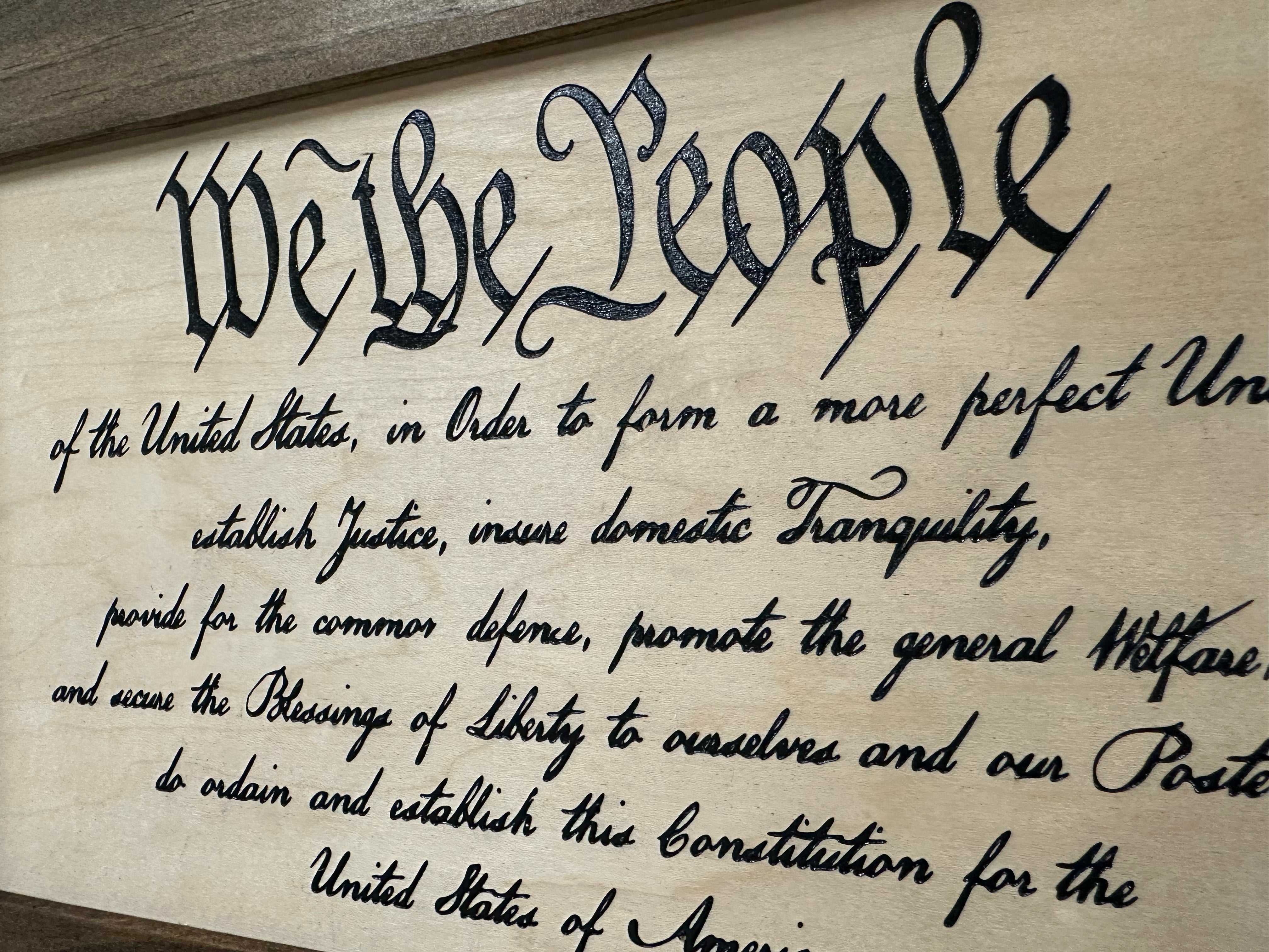 Hidden Gun Storage Cabinet We The People Constitution Preamble-Bluelinescg Safety and Security Products and Services
