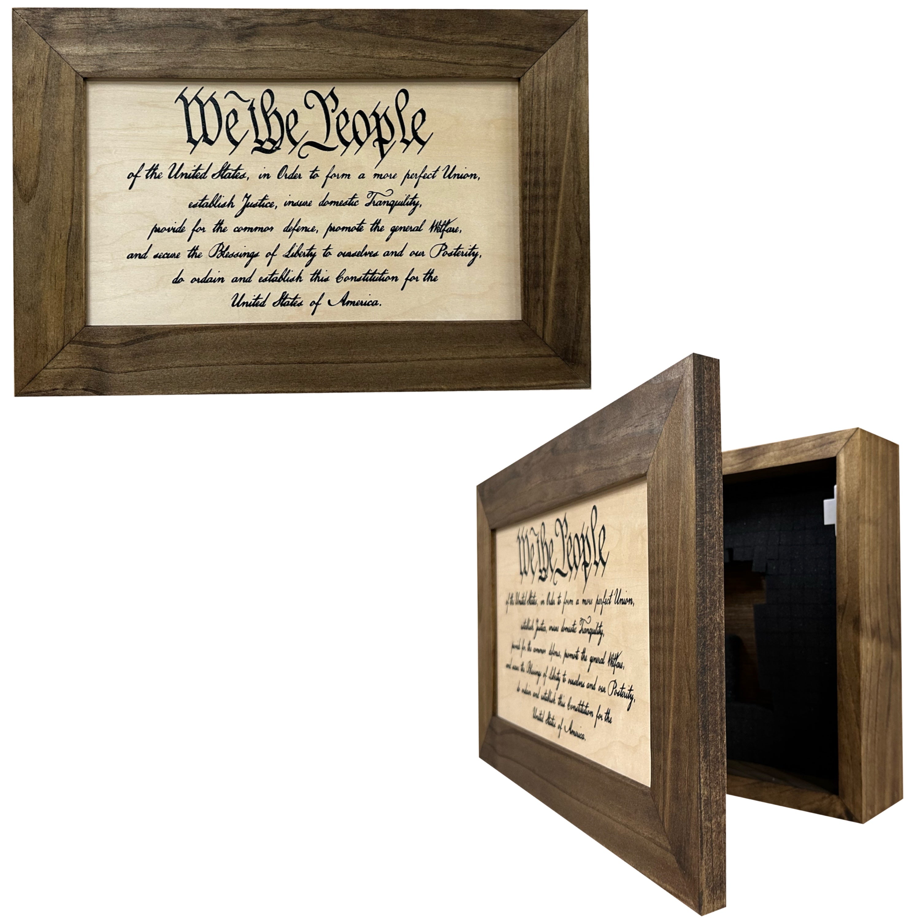 Hidden Gun Storage Cabinet We The People Constitution Preamble-Bluelinescg Safety and Security Products and Services