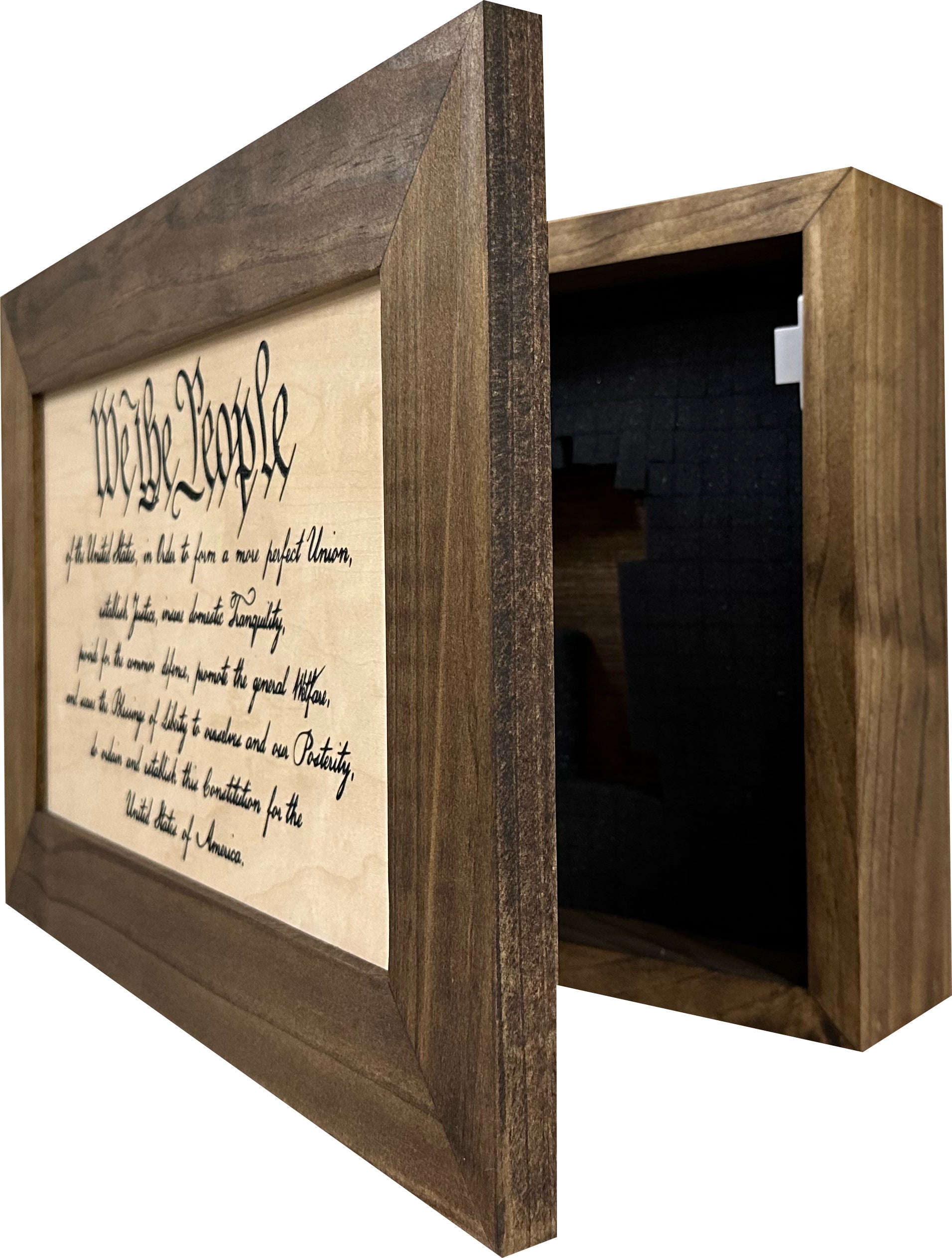 Hidden Gun Storage Cabinet We The People Constitution Preamble-Bluelinescg Safety and Security Products and Services