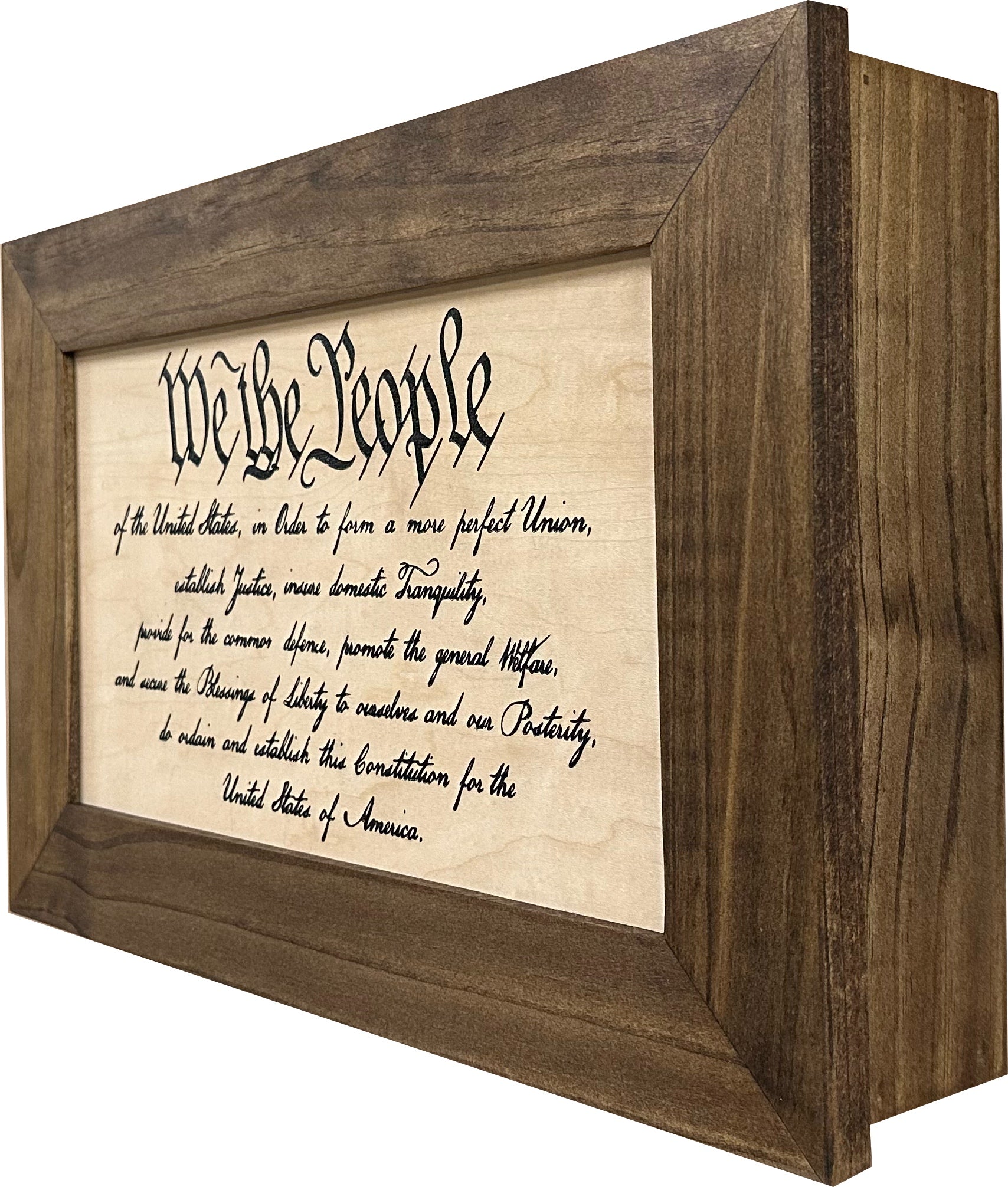 Hidden Gun Storage Cabinet We The People Constitution Preamble-Bluelinescg Safety and Security Products and Services