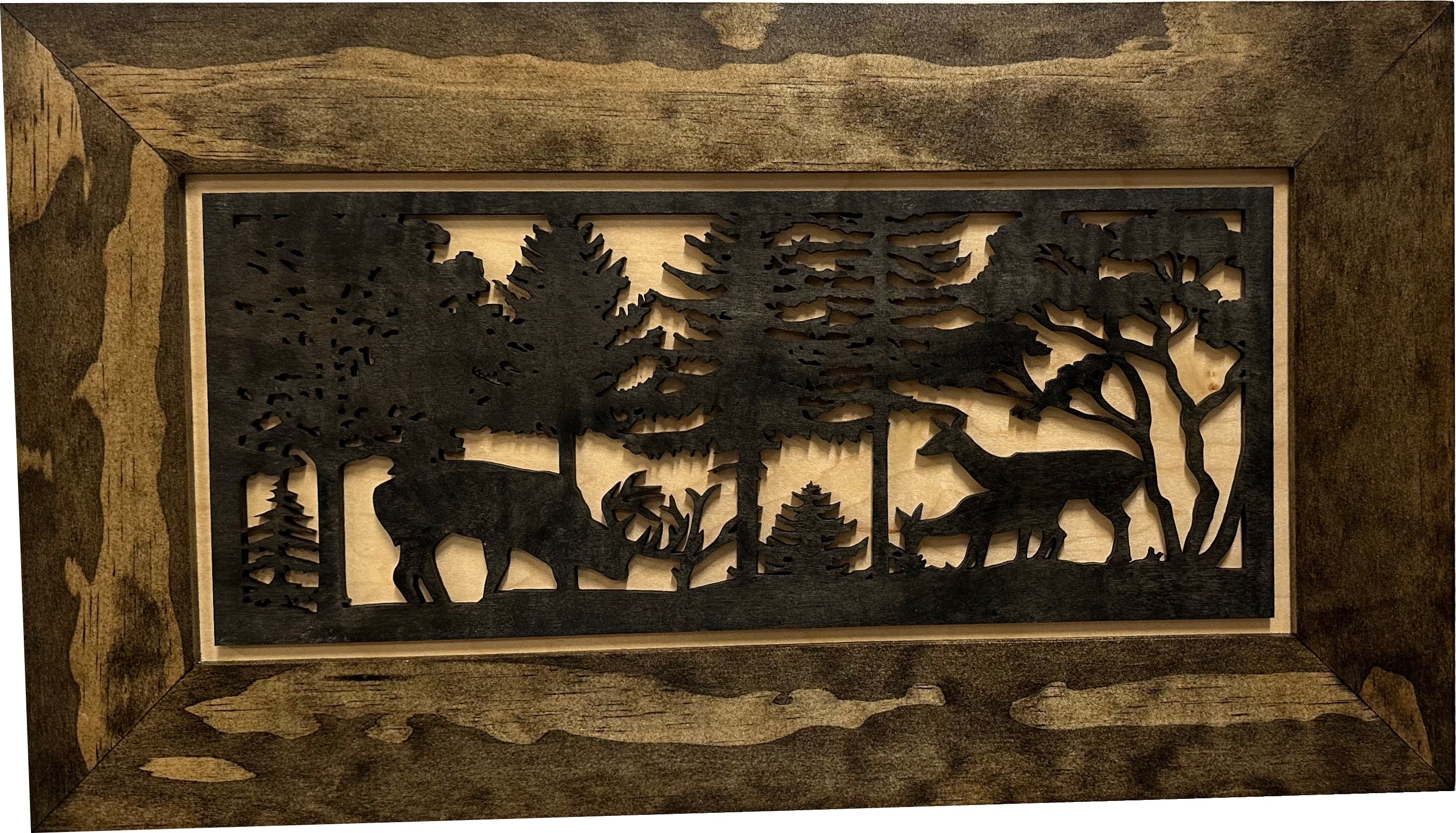 Decorative Deer Scene Wall-Mounted Secure Gun Cabinet - Gun Safe To Securely Store Your Gun & Home Self Defense Gear-Bluelinescg Safety and Security Products and Services