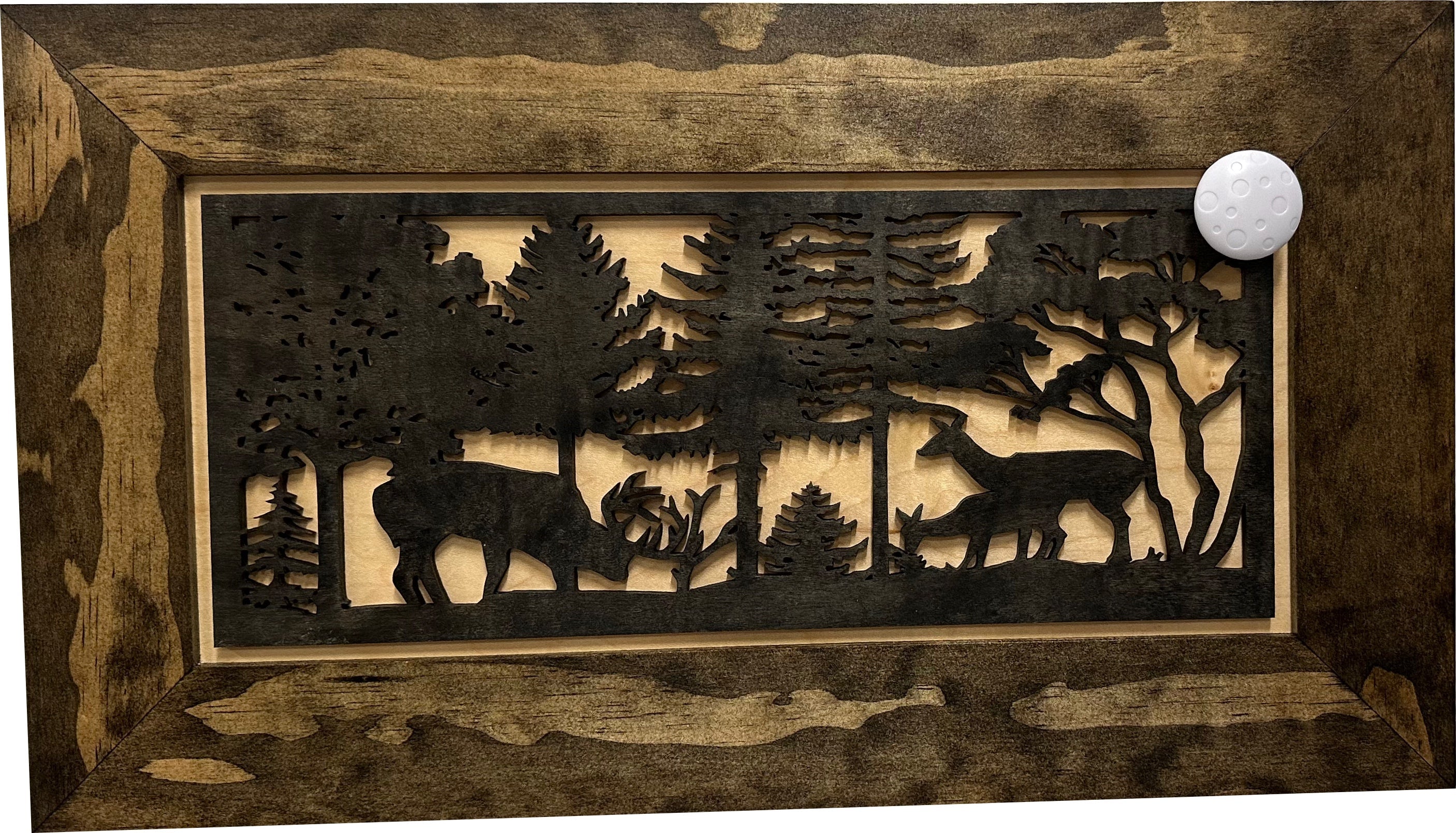 Decorative Deer Scene Wall-Mounted Secure Gun Cabinet - Gun Safe To Securely Store Your Gun & Home Self Defense Gear-Bluelinescg Safety and Security Products and Services