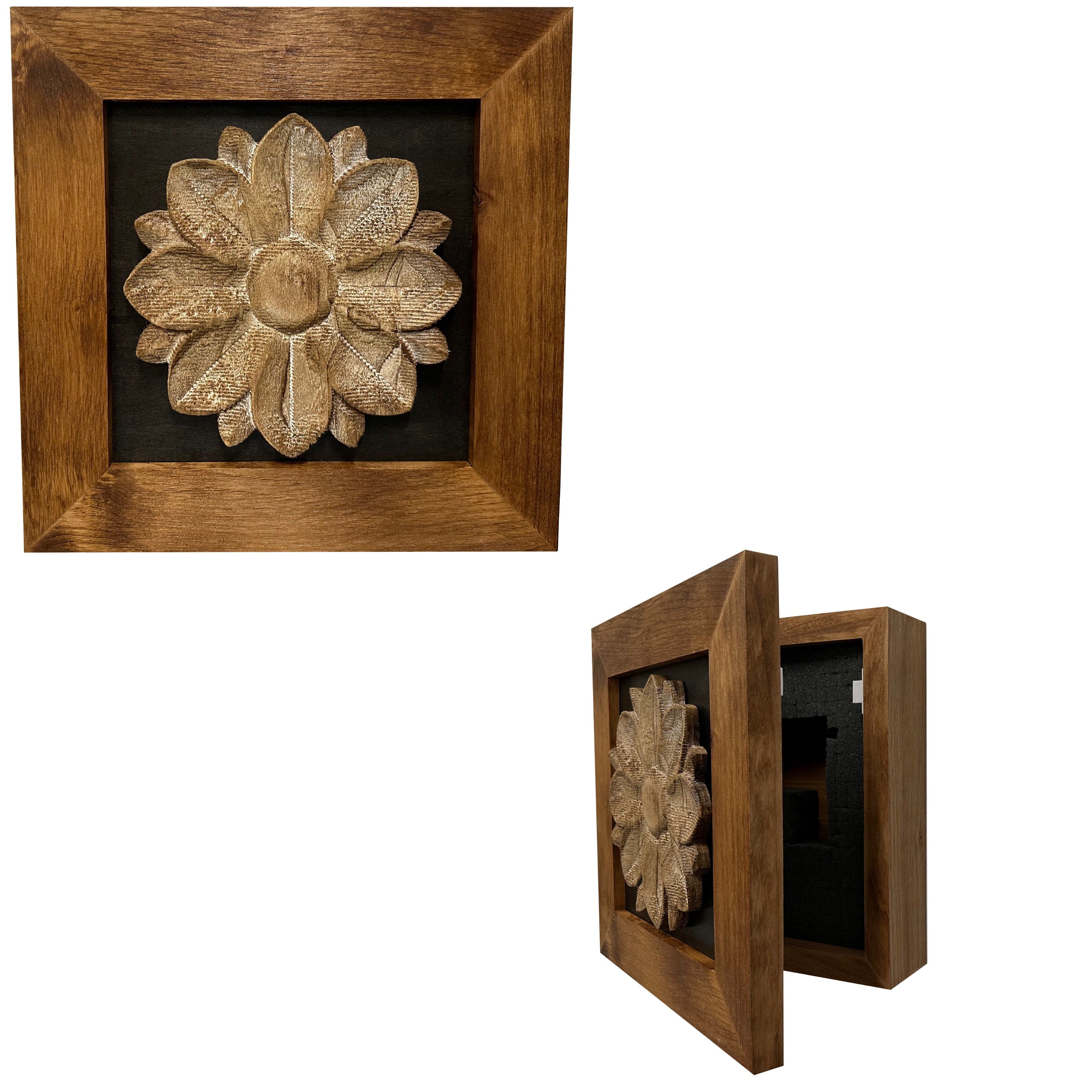 Hidden Gun Cabinet Wall Decor Distressed Flower (Black)-Bluelinescg Safety and Security Products and Services