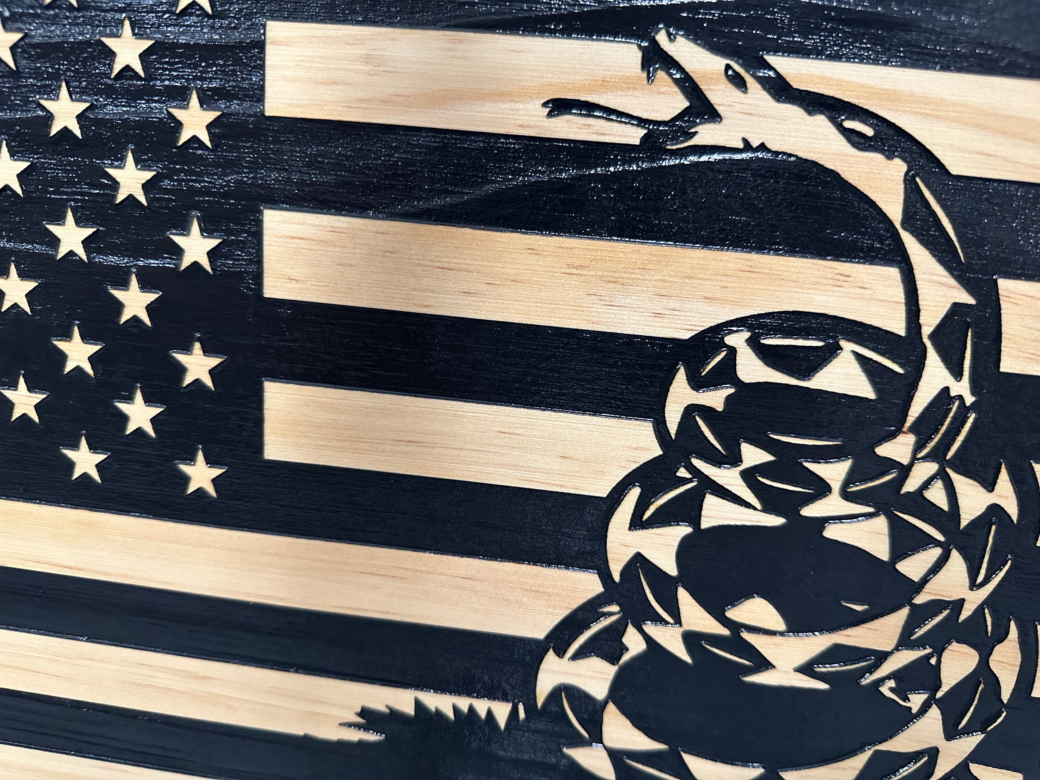 Dont Tread On Me Secure Decorative Wall-Mounted Gun Cabinet (Stripes)-Bluelinescg Safety and Security Products and Services
