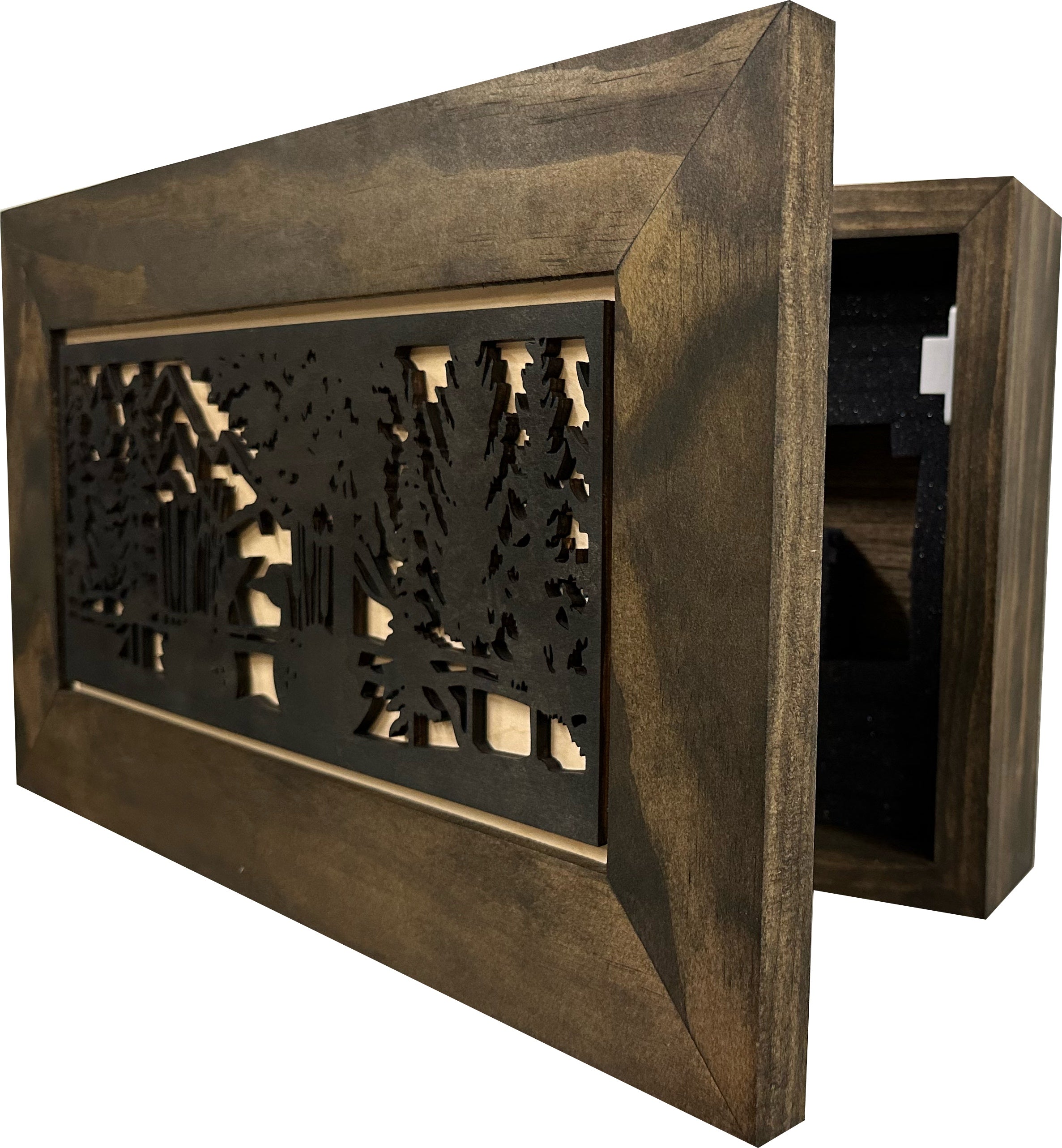 Wood Gun Cabinet Ducks On A Pond Wall Decoration - Hidden Gun Safe To Securely Store Your Gun In Plain Sight by Bellewood Designs-Bluelinescg Safety and Security Products and Services