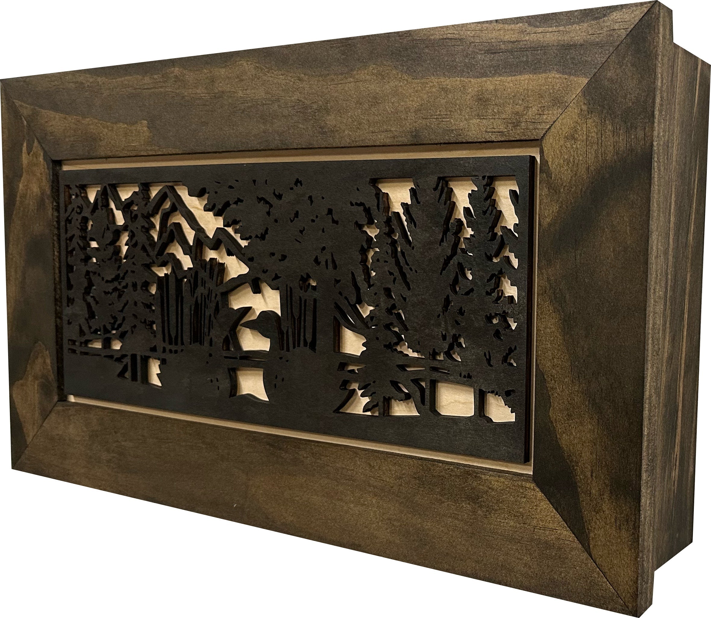 Wood Gun Cabinet Ducks On A Pond Wall Decoration - Hidden Gun Safe To Securely Store Your Gun In Plain Sight by Bellewood Designs-Bluelinescg Safety and Security Products and Services