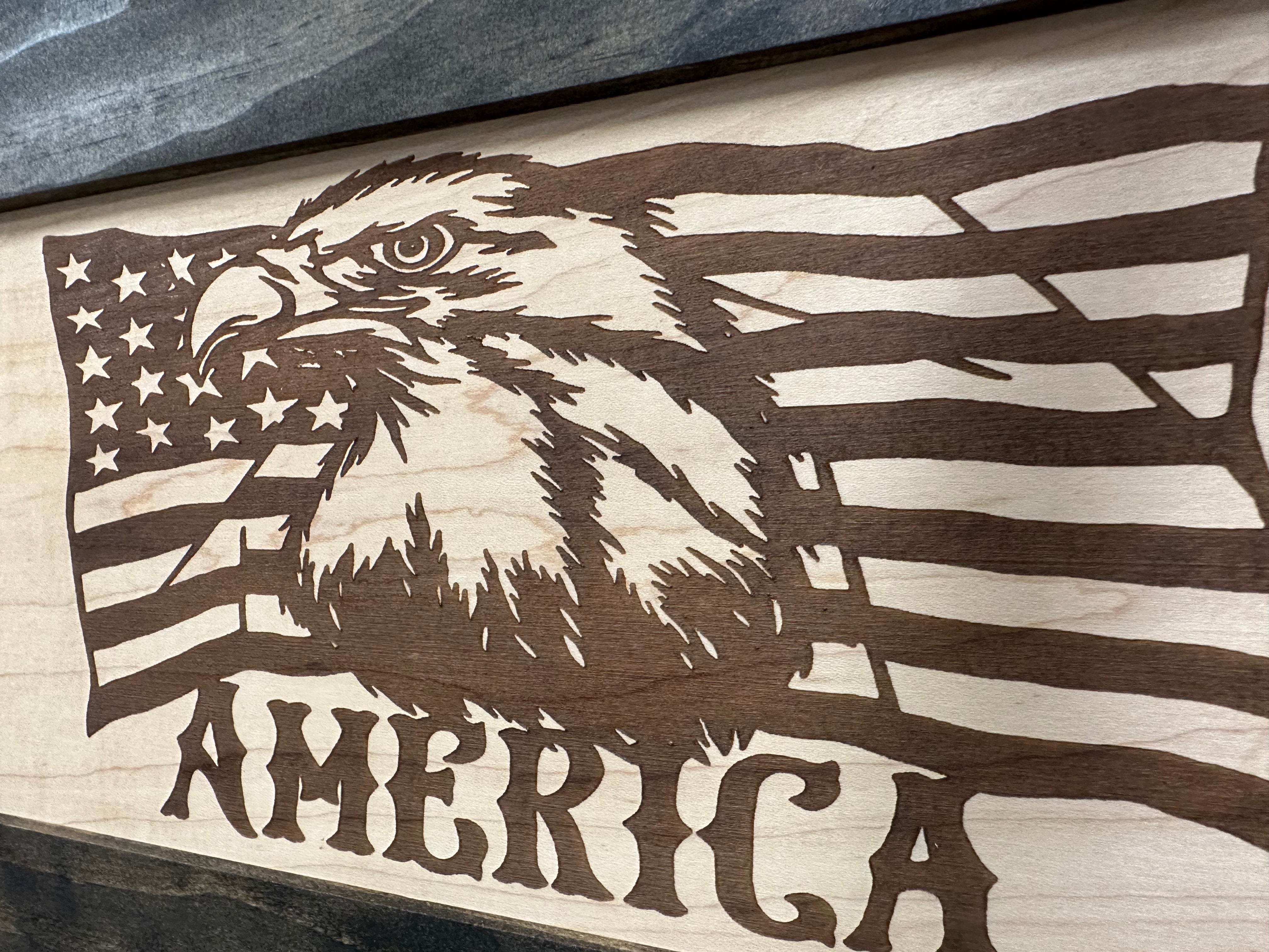 American Flag with Bald Eagle Patriotic Decorative Wall-Mounted Secure Gun Cabinet-Bluelinescg Safety and Security Products and Services