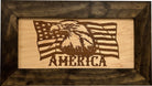 American Flag with Bald Eagle Patriotic Decorative Wall-Mounted Secure Gun Cabinet-Bluelinescg Safety and Security Products and Services